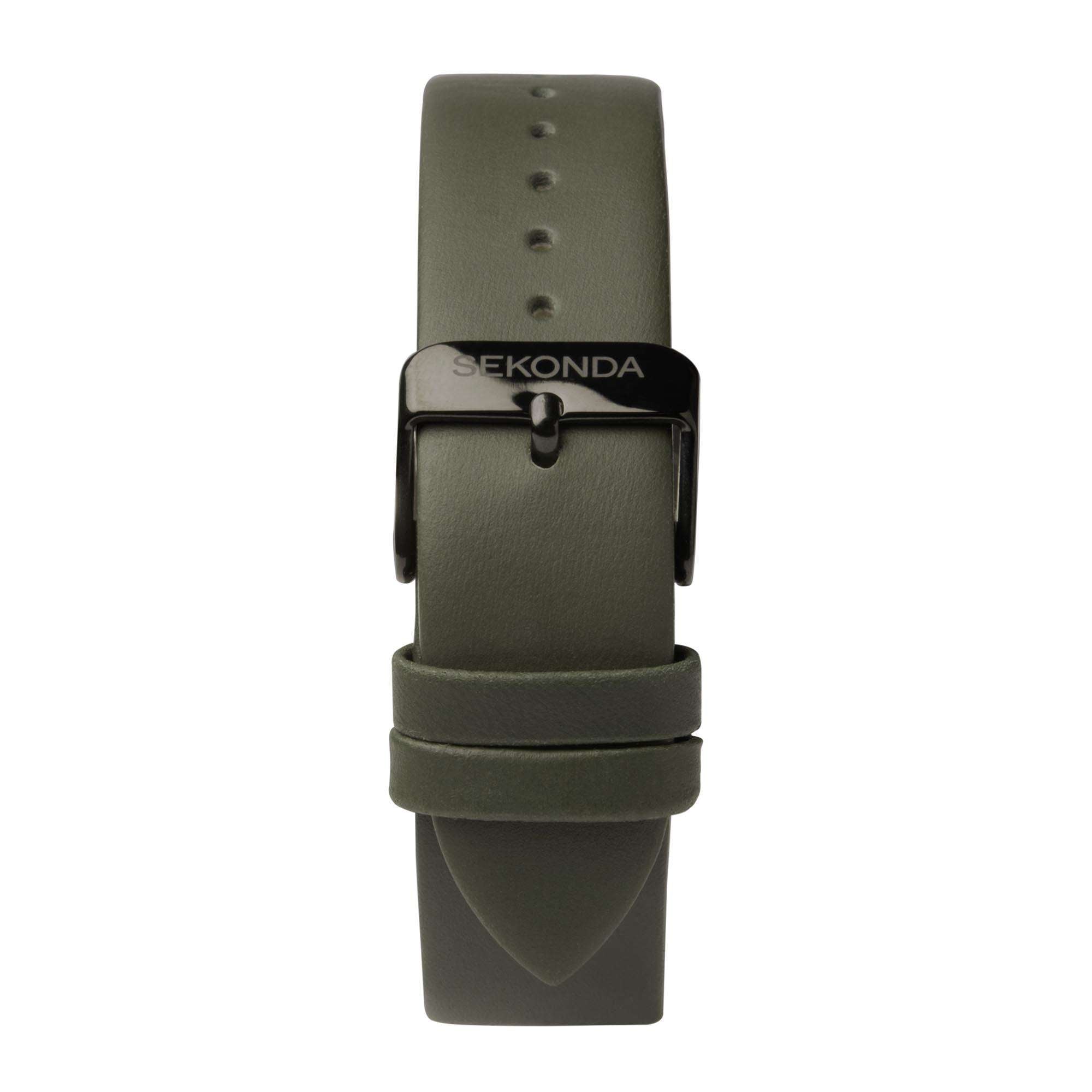 Sekonda Airborne Quarz Schwarze Zifferblatt Grüner Armband Herren Uhr 1990