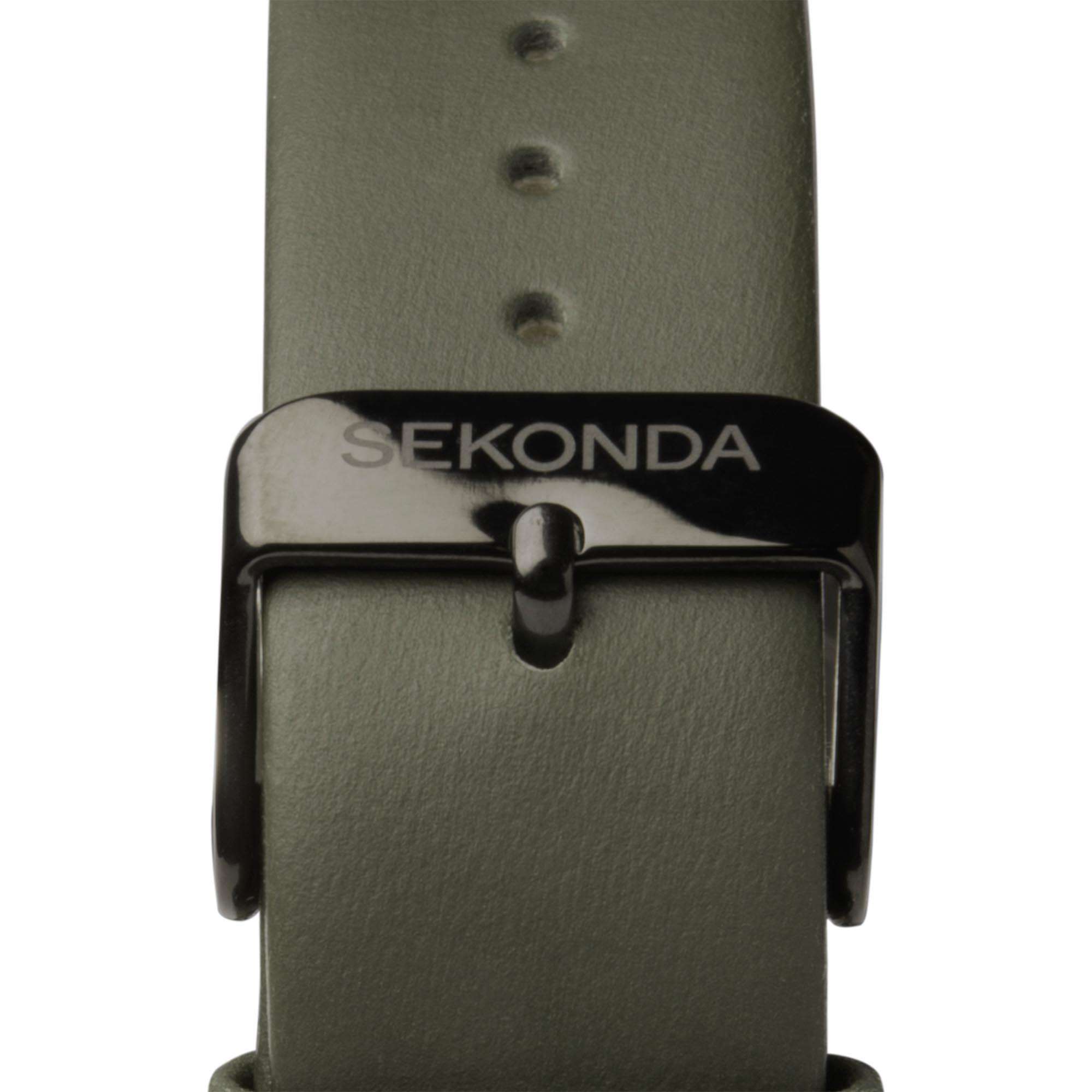 Sekonda Airborne Quarz Schwarze Zifferblatt Grüner Armband Herren Uhr 1990