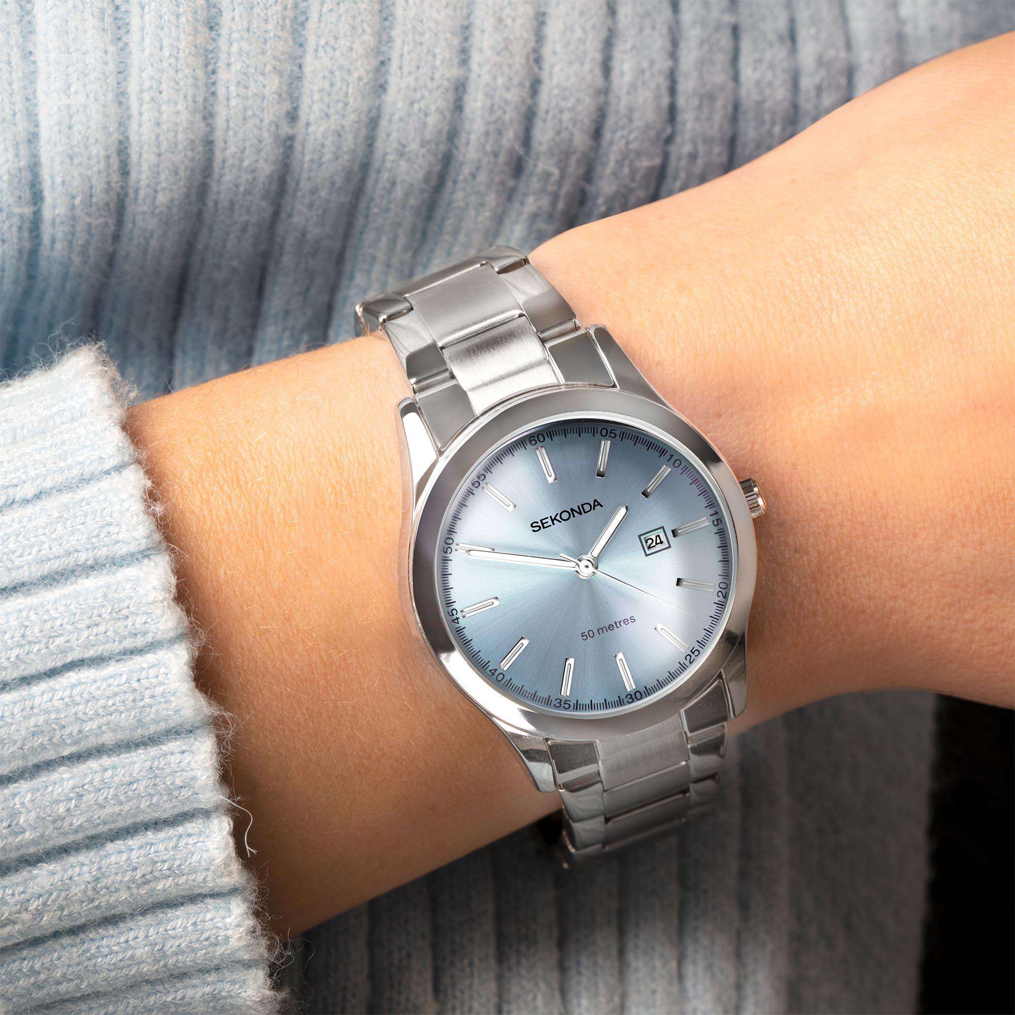 Sekonda ColourPop Hellblauer Zifferblatt Edelstahl Damen Uhr 40404