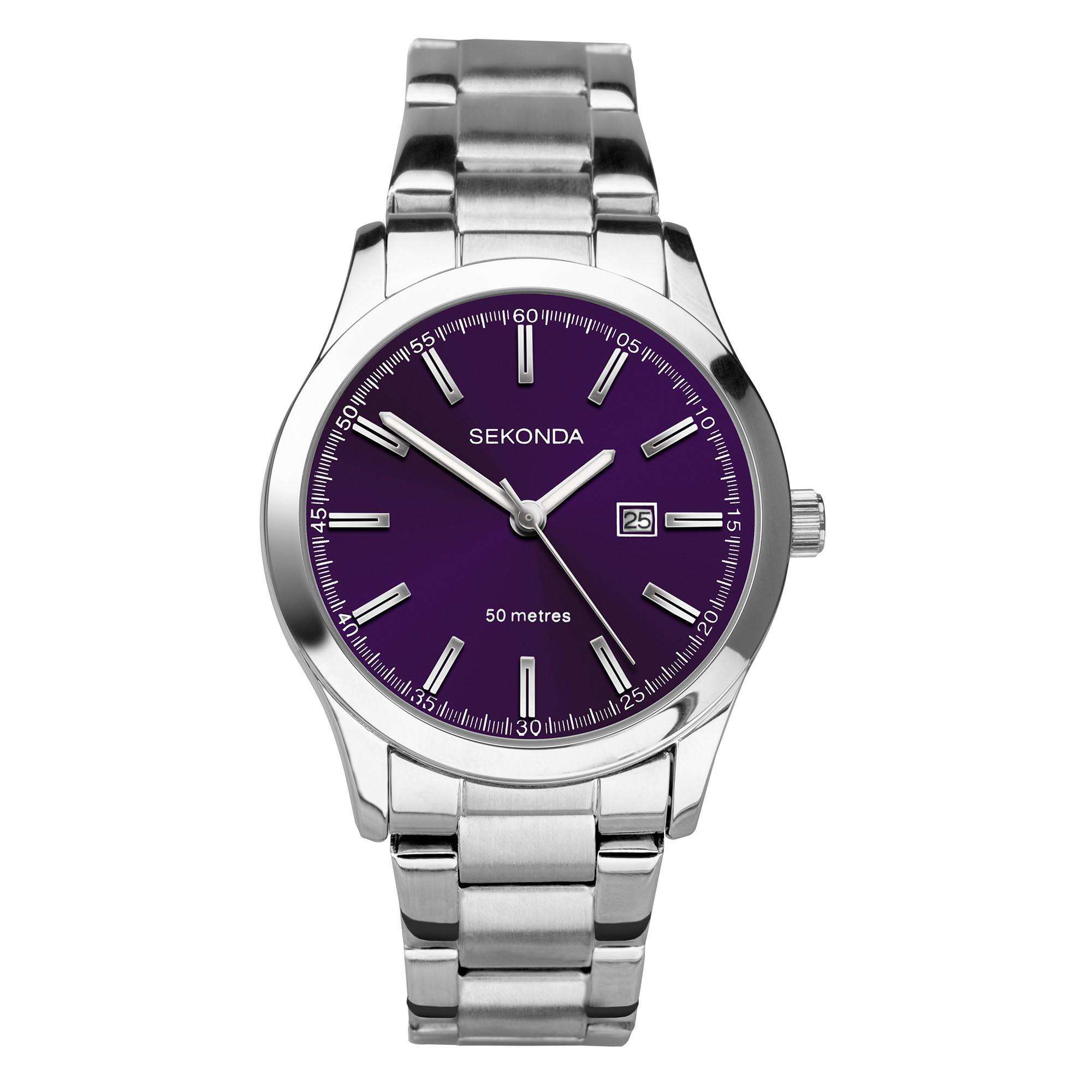 Sekonda ColourPop Quarz Marine Zifferblatt Edelstahlarmband Damen Uhr 40366