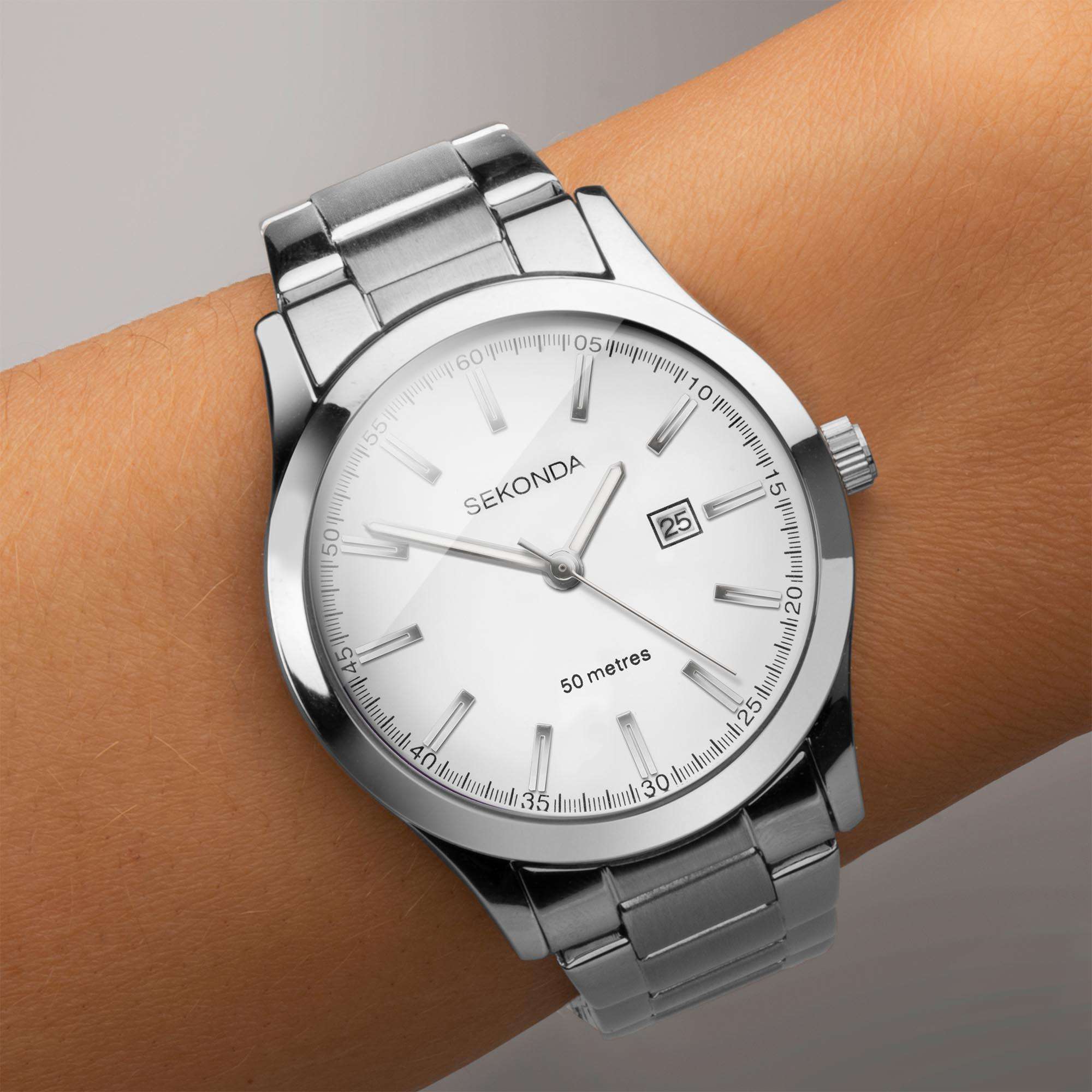 Sekonda ColourPop Quartz White Dial Stainless Steel Bracelet Ladies Watch 40363