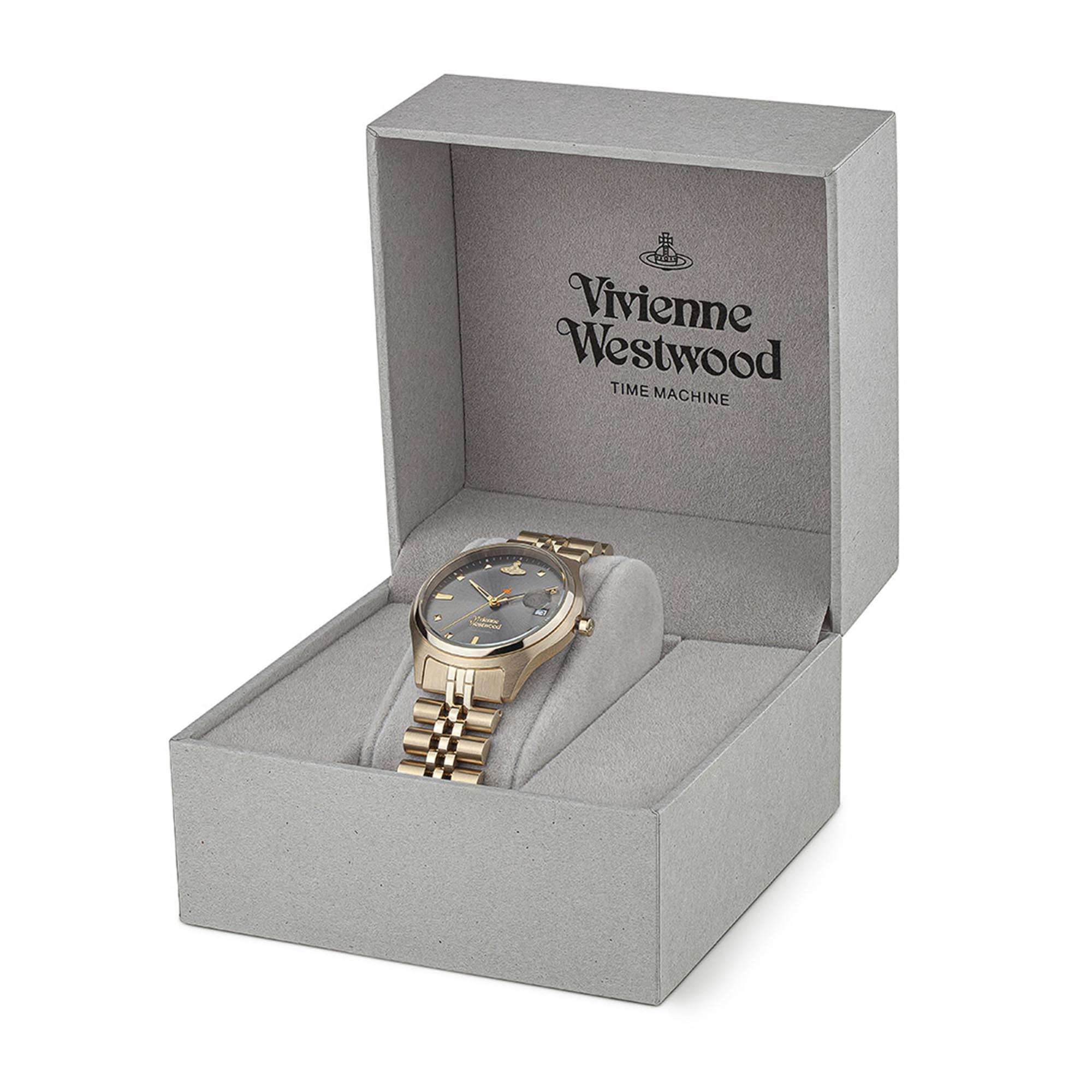 Vivienne Westwood Camberwell Quarz Graues Zifferblatt Gold Edelstahlarmband Damen Uhr VV261GYGD