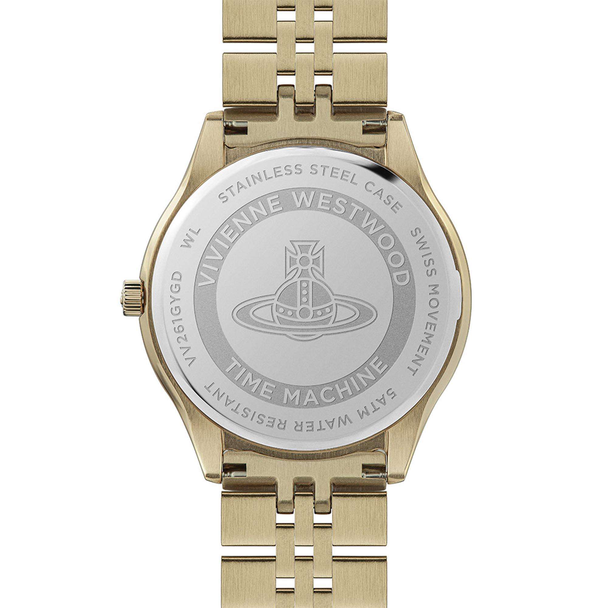 Vivienne Westwood Camberwell Quarz Graues Zifferblatt Gold Edelstahlarmband Damen Uhr VV261GYGD