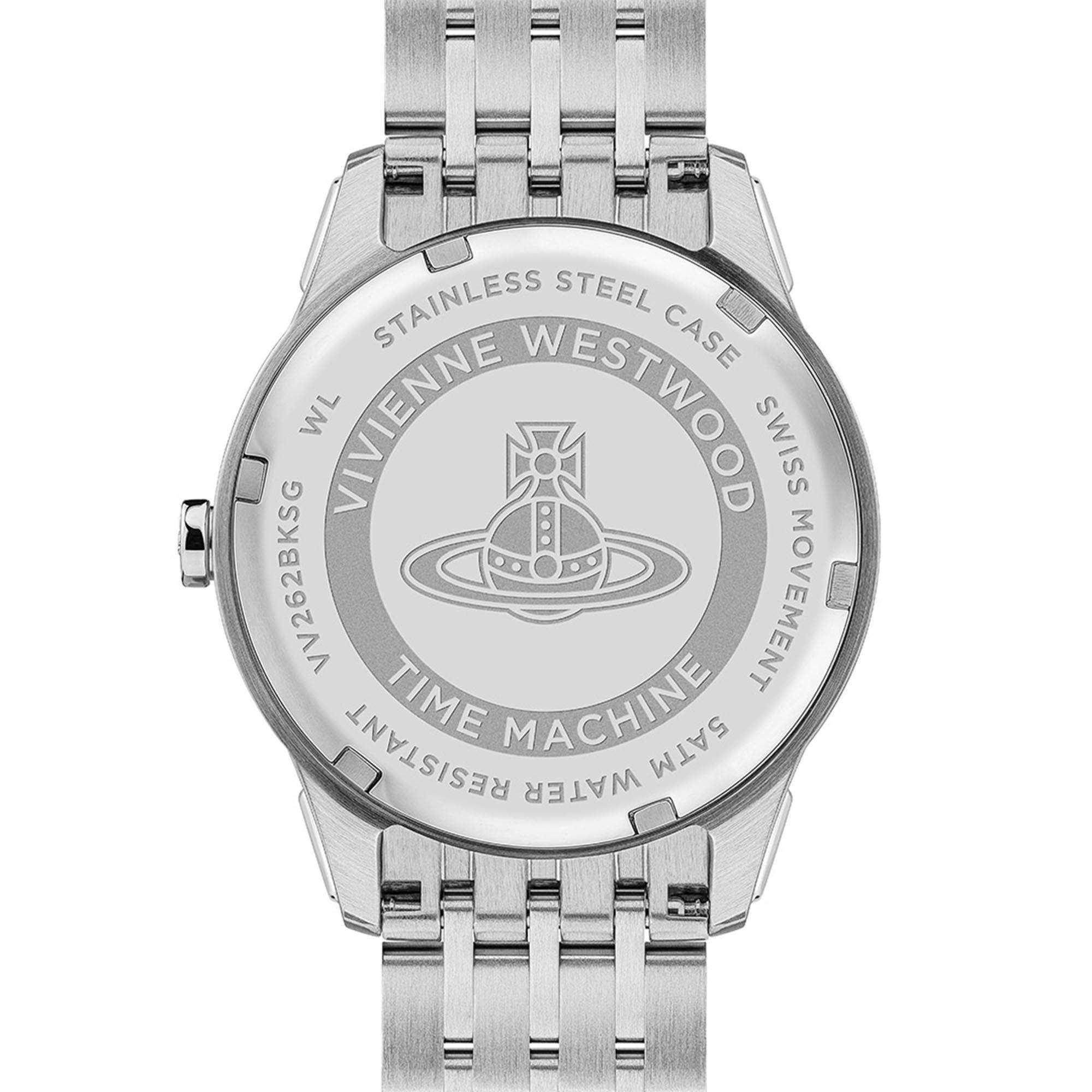 Vivienne Westwood East End Quartz Black Dial Stainless Steel Bracelet Ladies Watch VV262BKSG