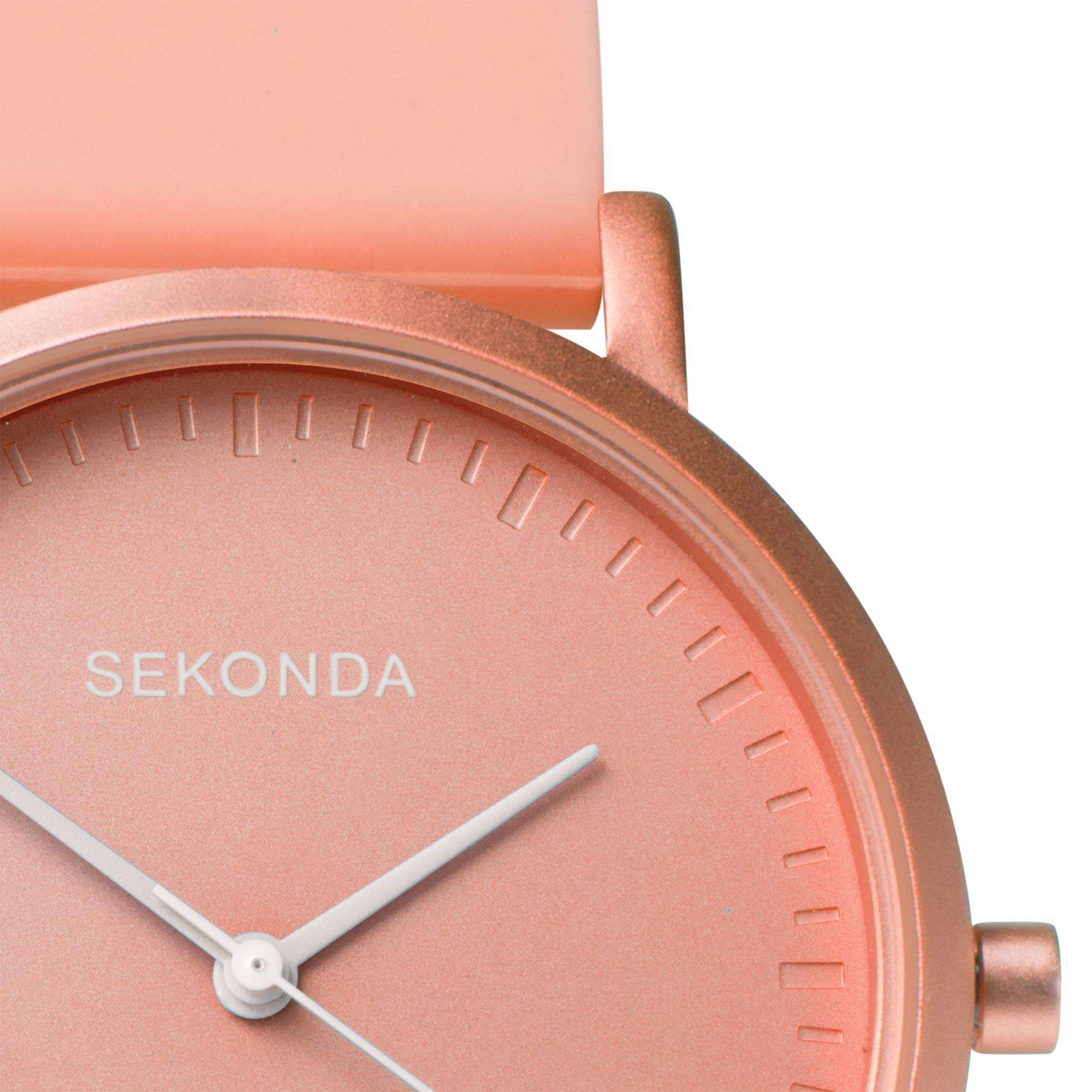 Sekonda In Colour Quarz Rosa Zifferblatt Rosa Silikonarmband Damen Uhr 40394