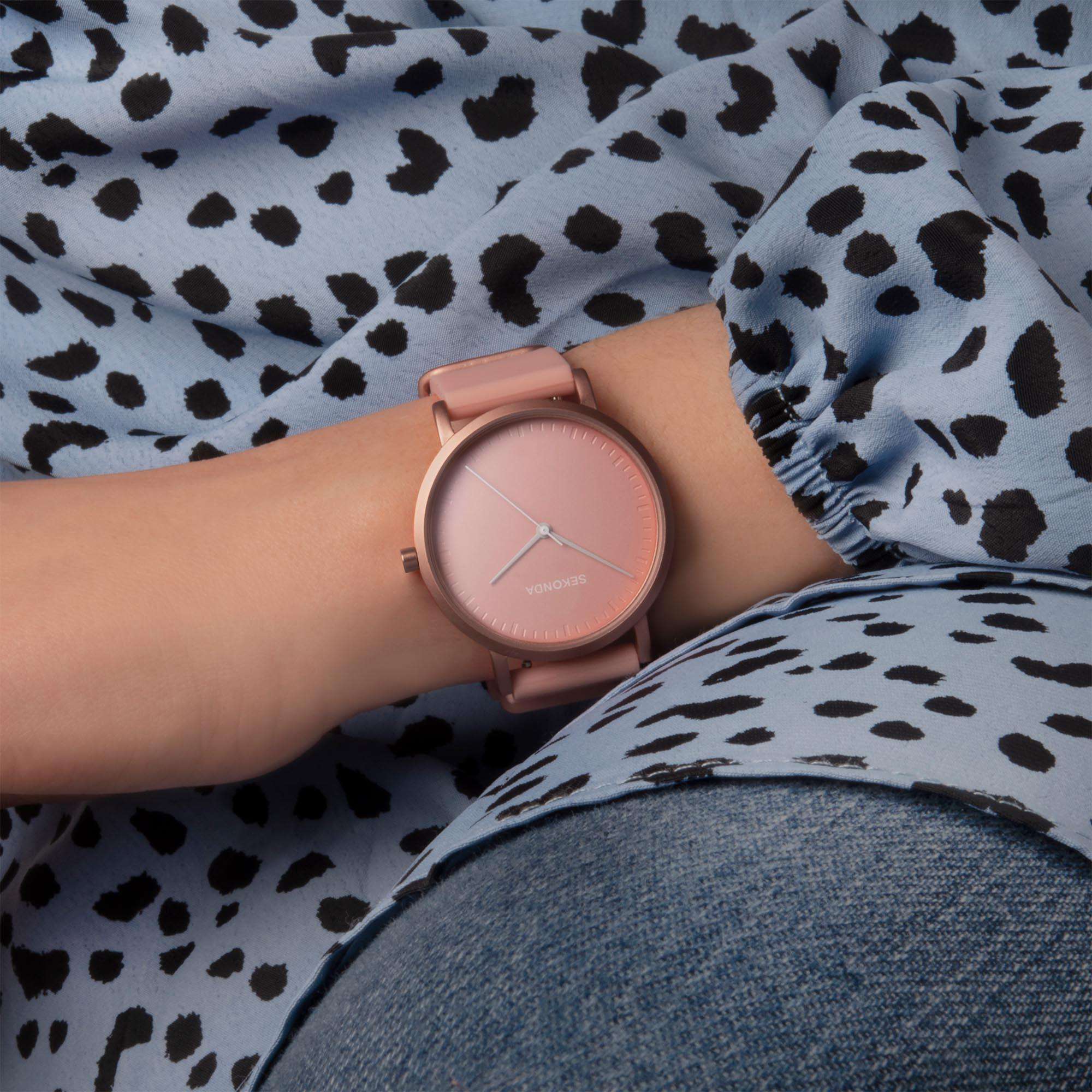 Sekonda In Colour Quarz Rosa Zifferblatt Rosa Silikonarmband Damen Uhr 40394