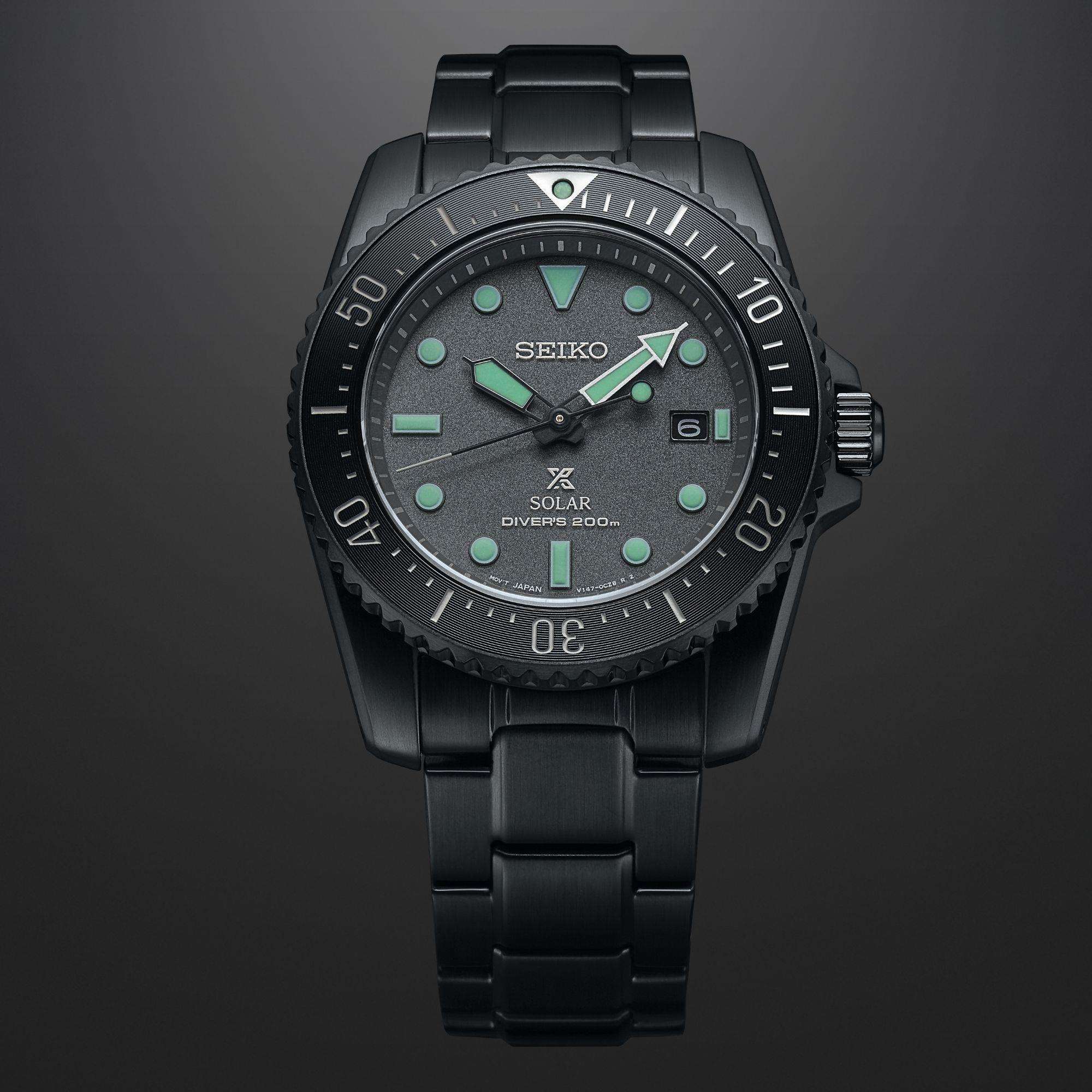 Seiko Prospex Black Series Night Vision 1965 Re-interpretation Solar Limited Edition Black Dial Watch SNE587P1