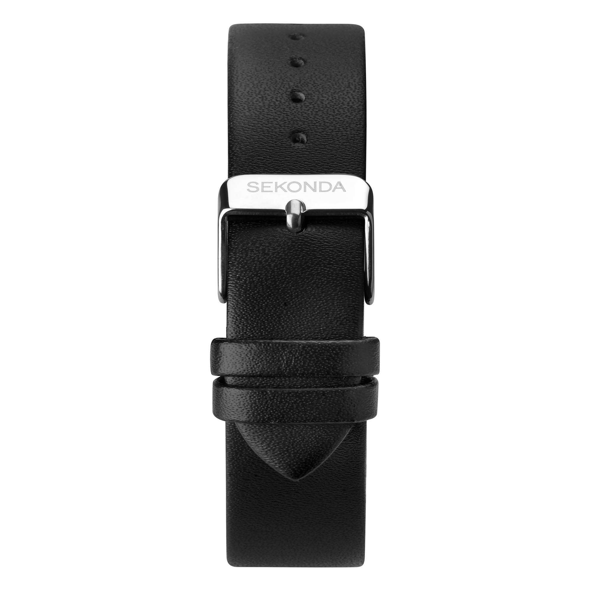 Sekonda Classic Quartz Weißes Zifferblatt Schwarzes Armband Uhr 1939