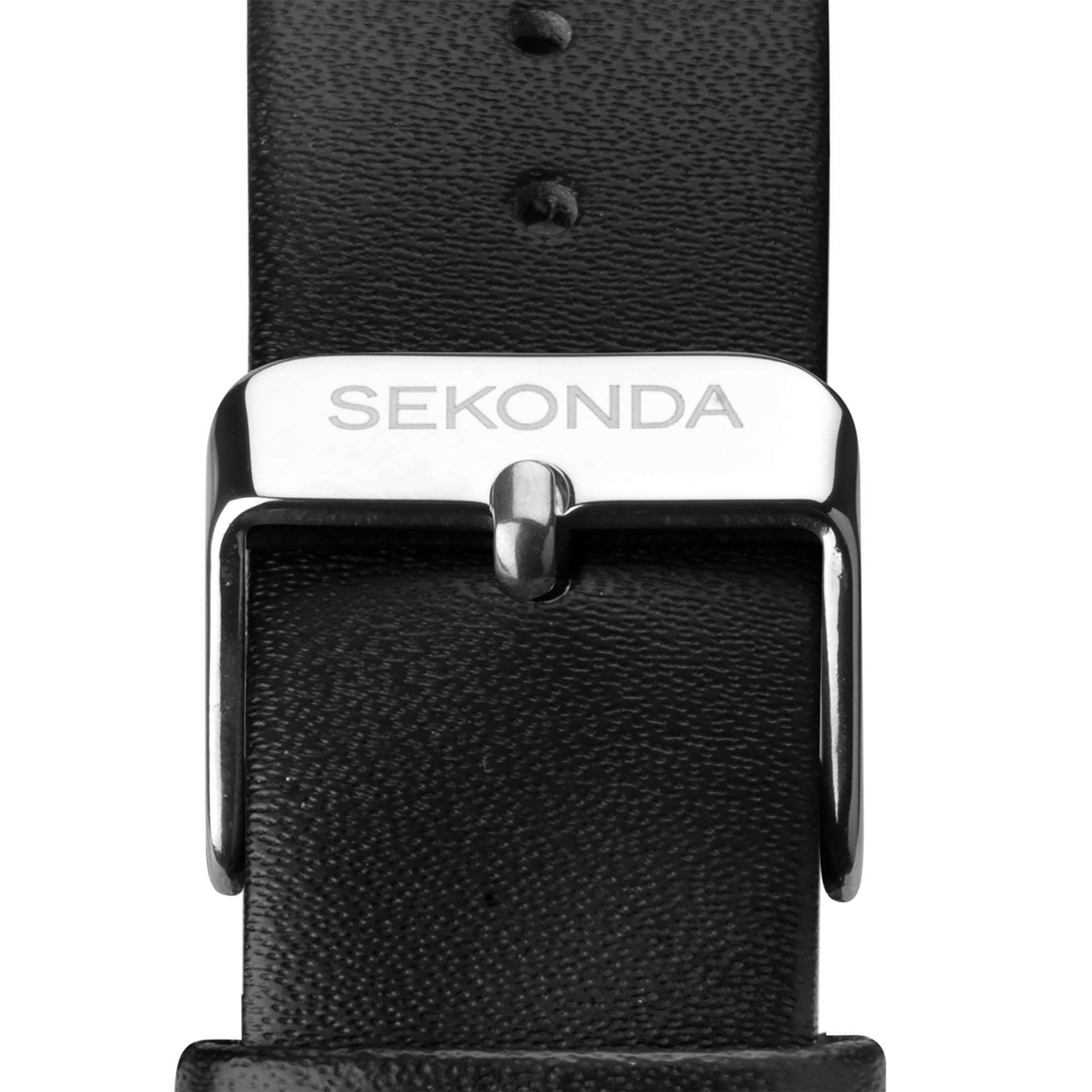 Sekonda Classic Quartz Weißes Zifferblatt Schwarzes Armband Uhr 1939