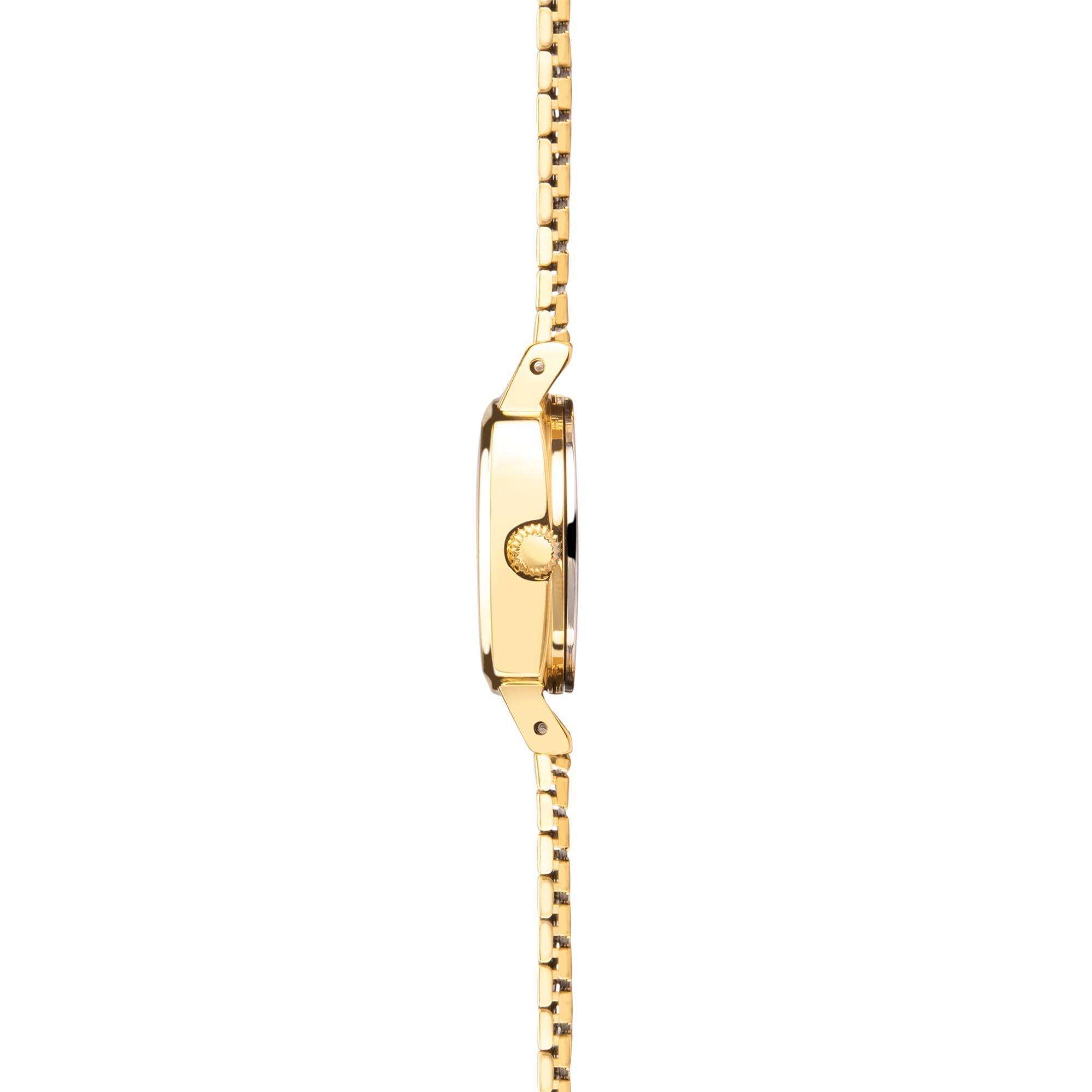 Sekonda Heritage Quartz Schwarzes Zifferblatt Gold PVD Edelstahlarmband Damen Uhr 40379