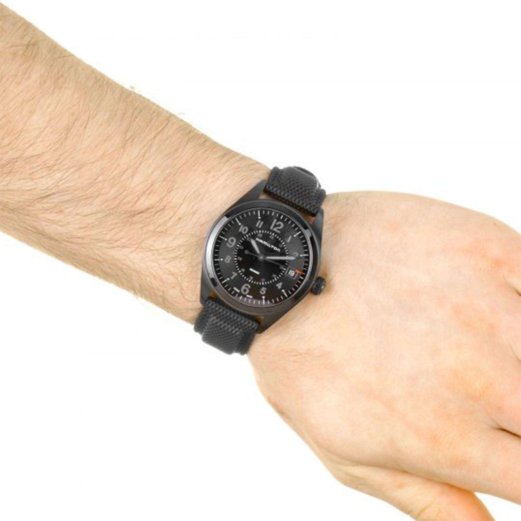 Hamilton Khaki Field 40mm Black Dial Carbon Fiber Mens Quartz Watch H68401735