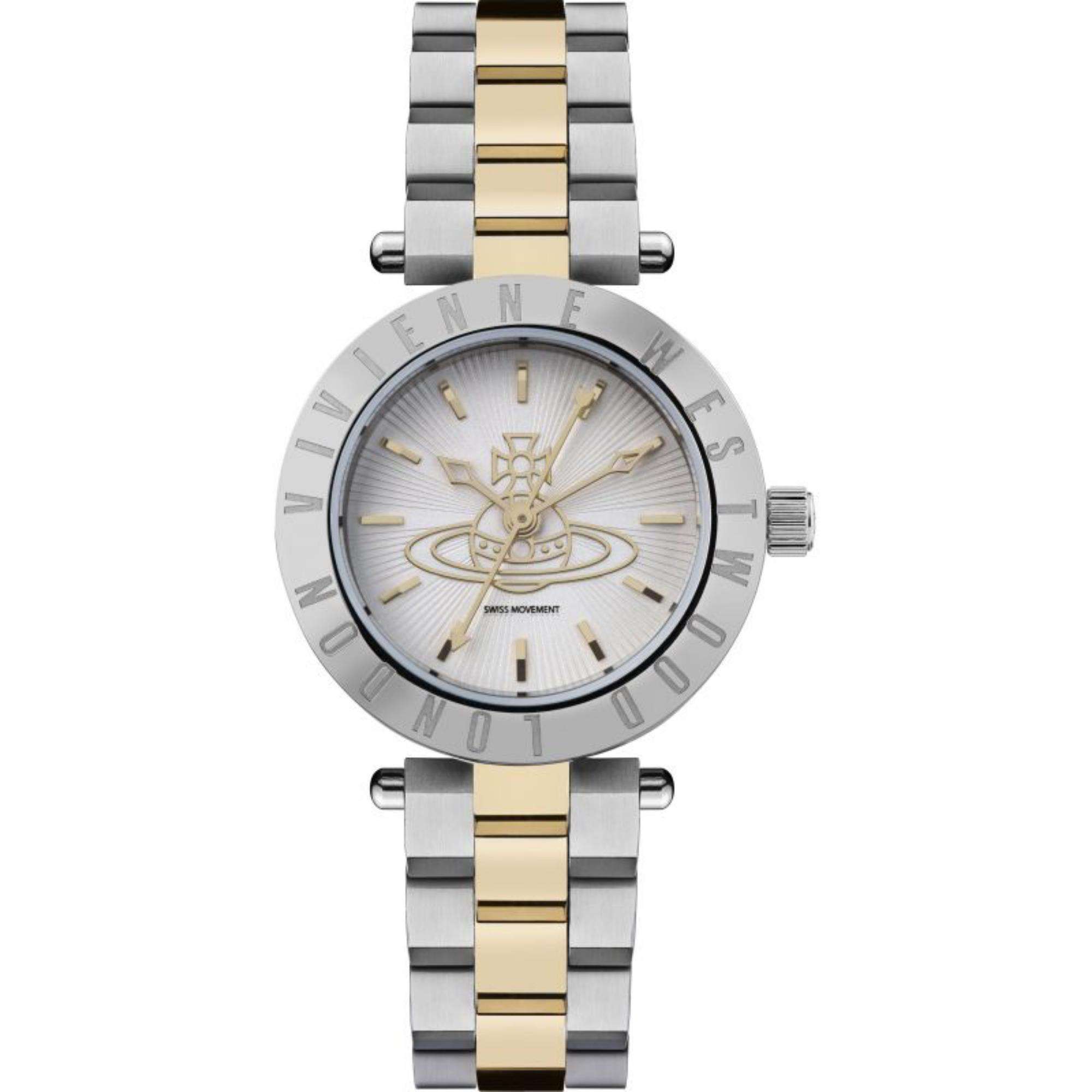 Vivienne Westwood Westbourne Quarz Silbernes Zifferblatt Zweifarbiges Edelstahlarmband Damen Uhr VV092LSG