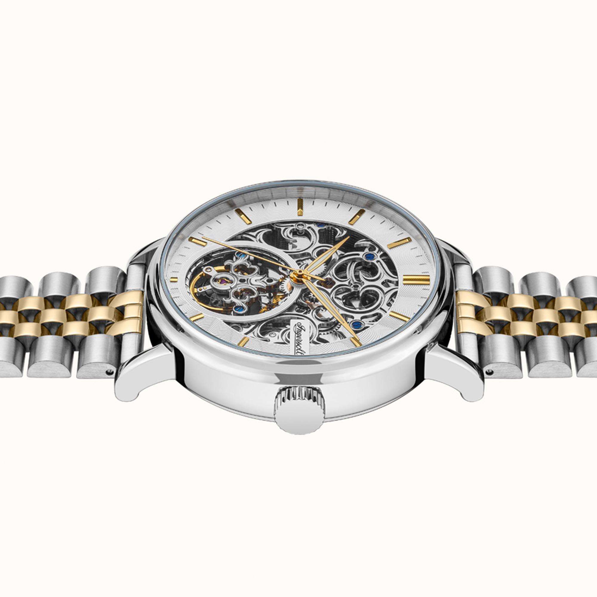 Ingersoll The Charles Automatik Silber Zifferblatt Edelstahl Armband Herren Uhr I05806