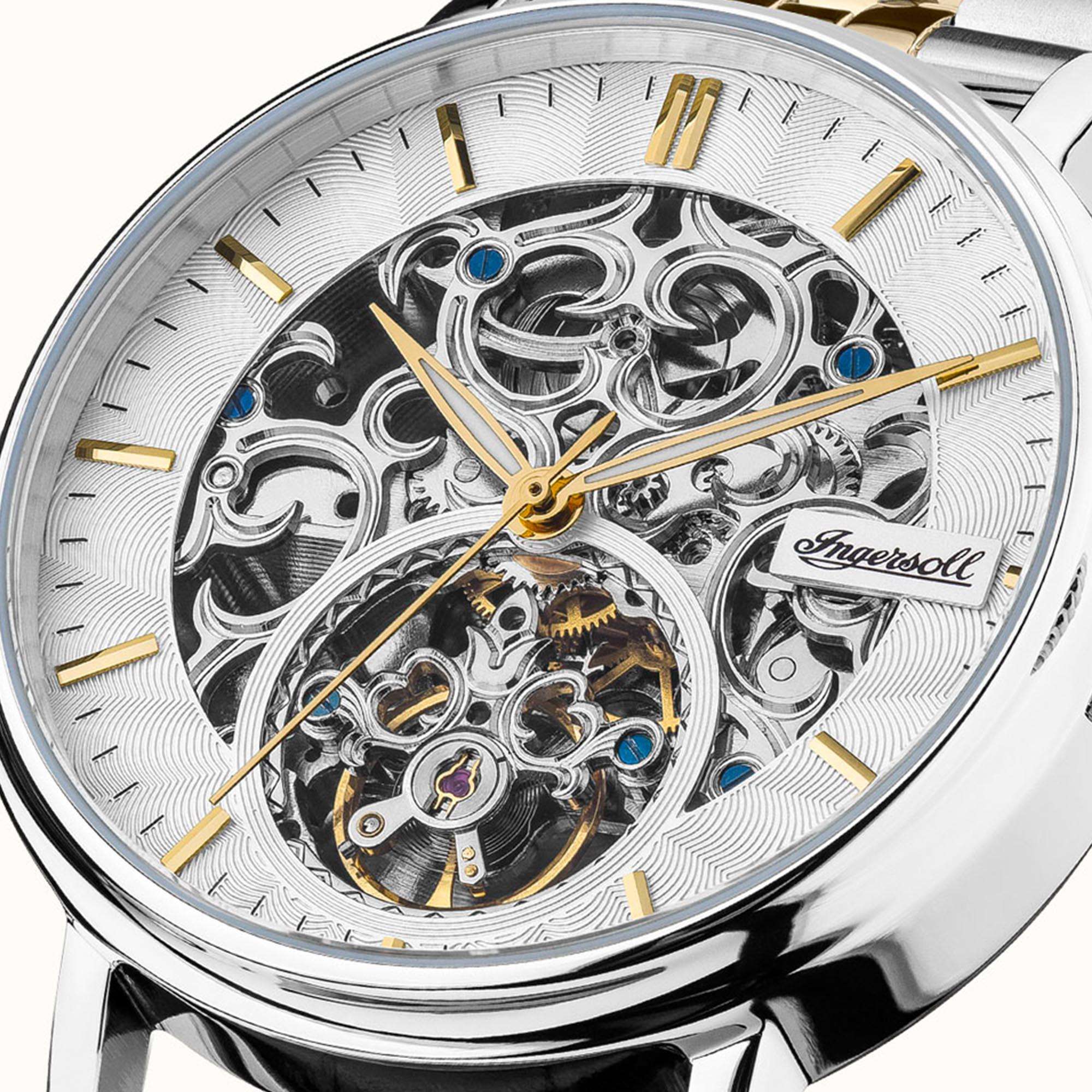 Ingersoll The Charles Automatik Silber Zifferblatt Edelstahl Armband Herren Uhr I05806