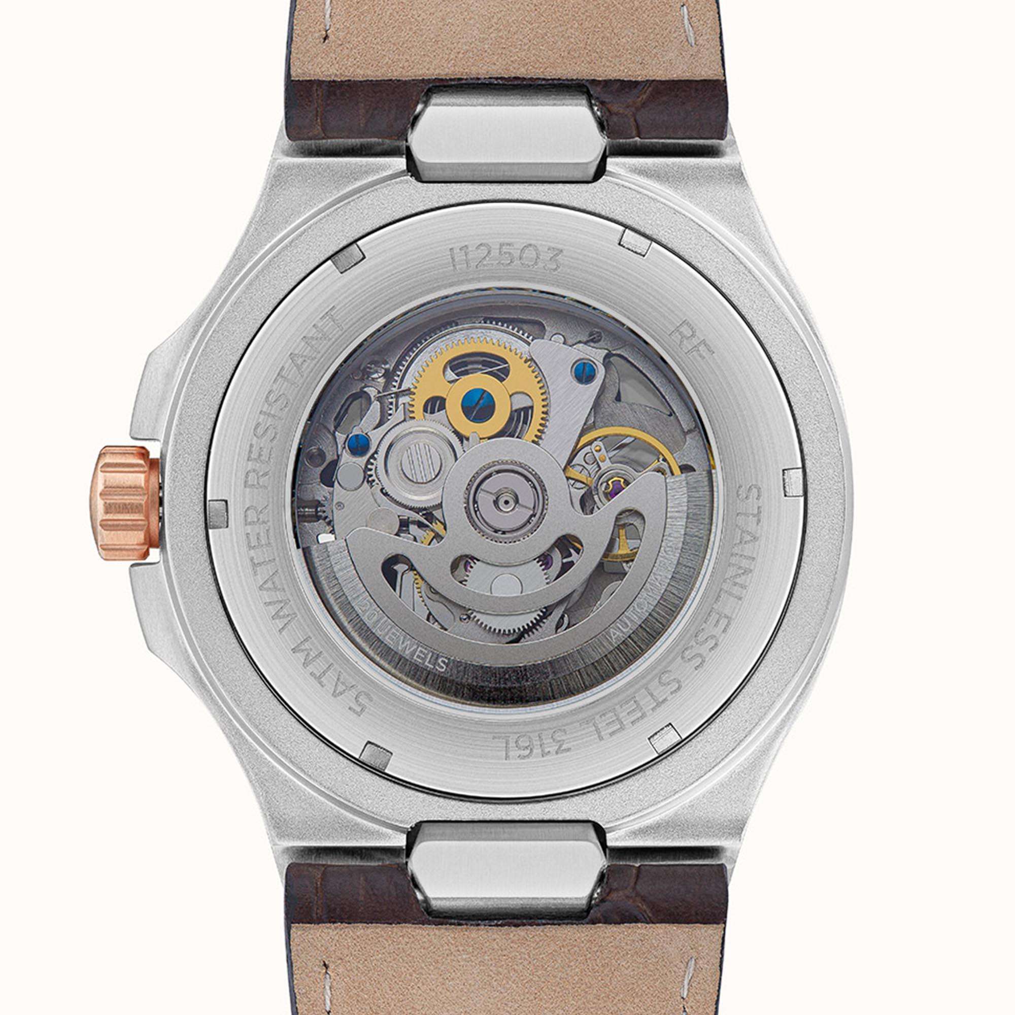 Ingersoll The Catalina Automatik Silbernes Zifferblatt Braunes Lederarmband Herren Uhr I12503