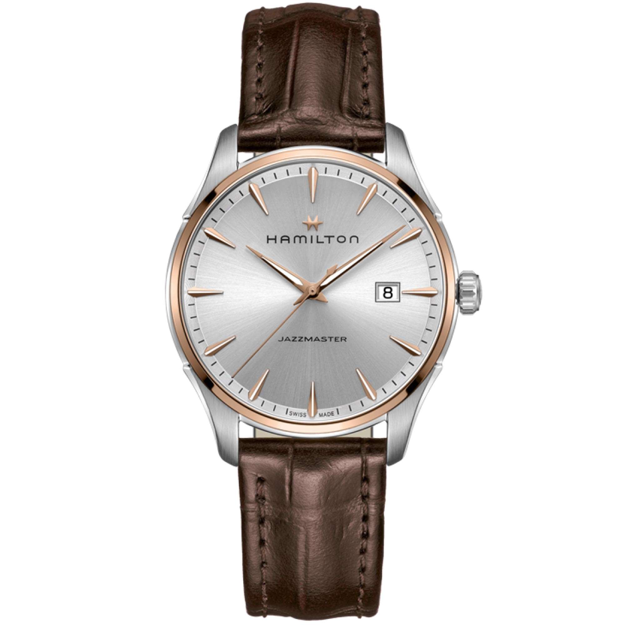 Hamilton Jazzmaster 40mm Silver Dial Leather Mens Quartz Watch H32441551