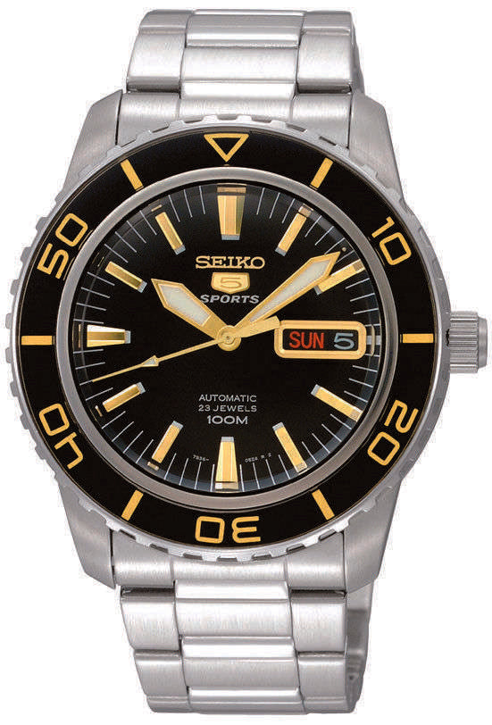 Seiko 5 Sports Automatic Black Dial Stainless Steel Men's Watch SNZH57K1