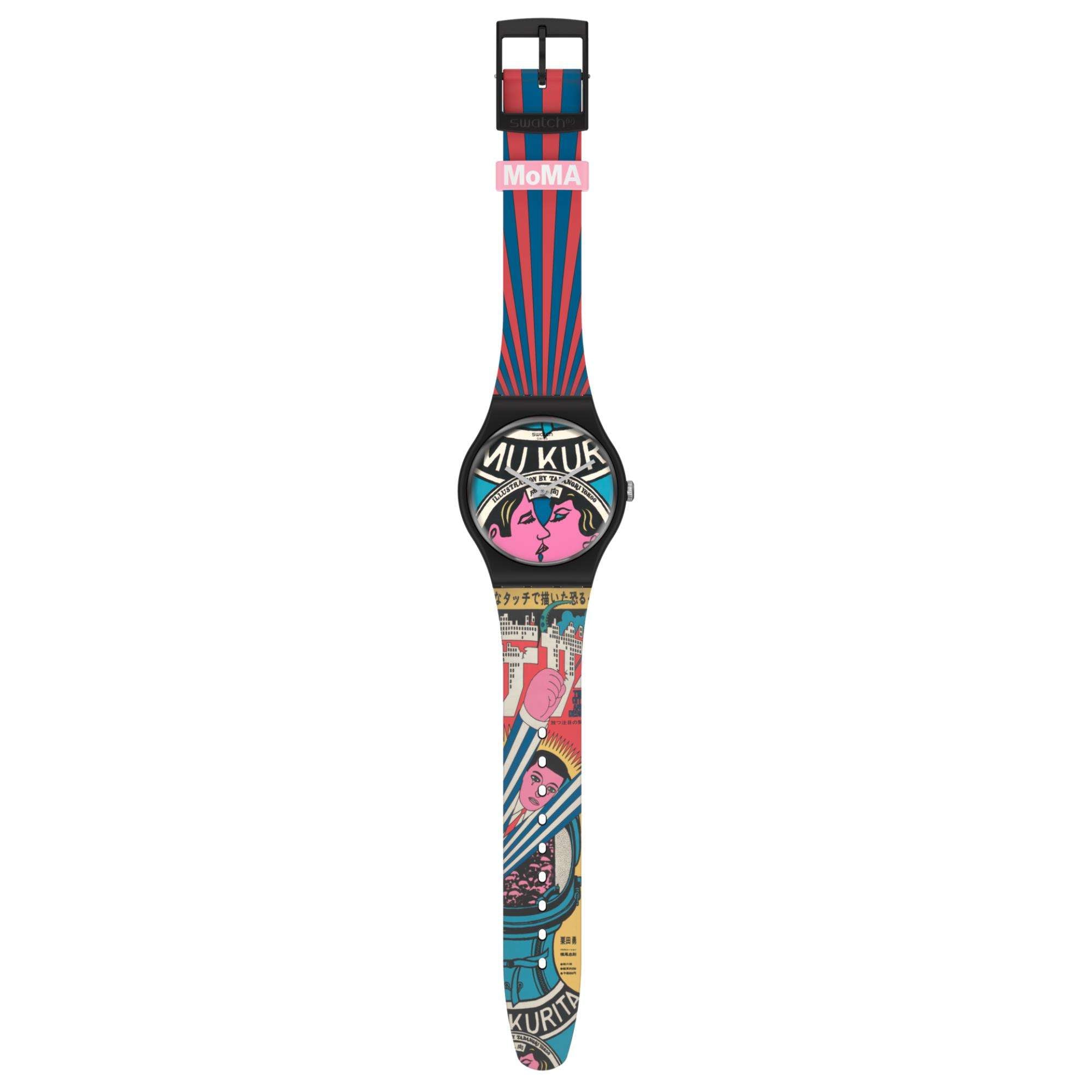 Swatch MoMA Quarz Die Stadt und Design, Die Wunder des Lebens Silikon Armband Damen Uhr SUOZ334