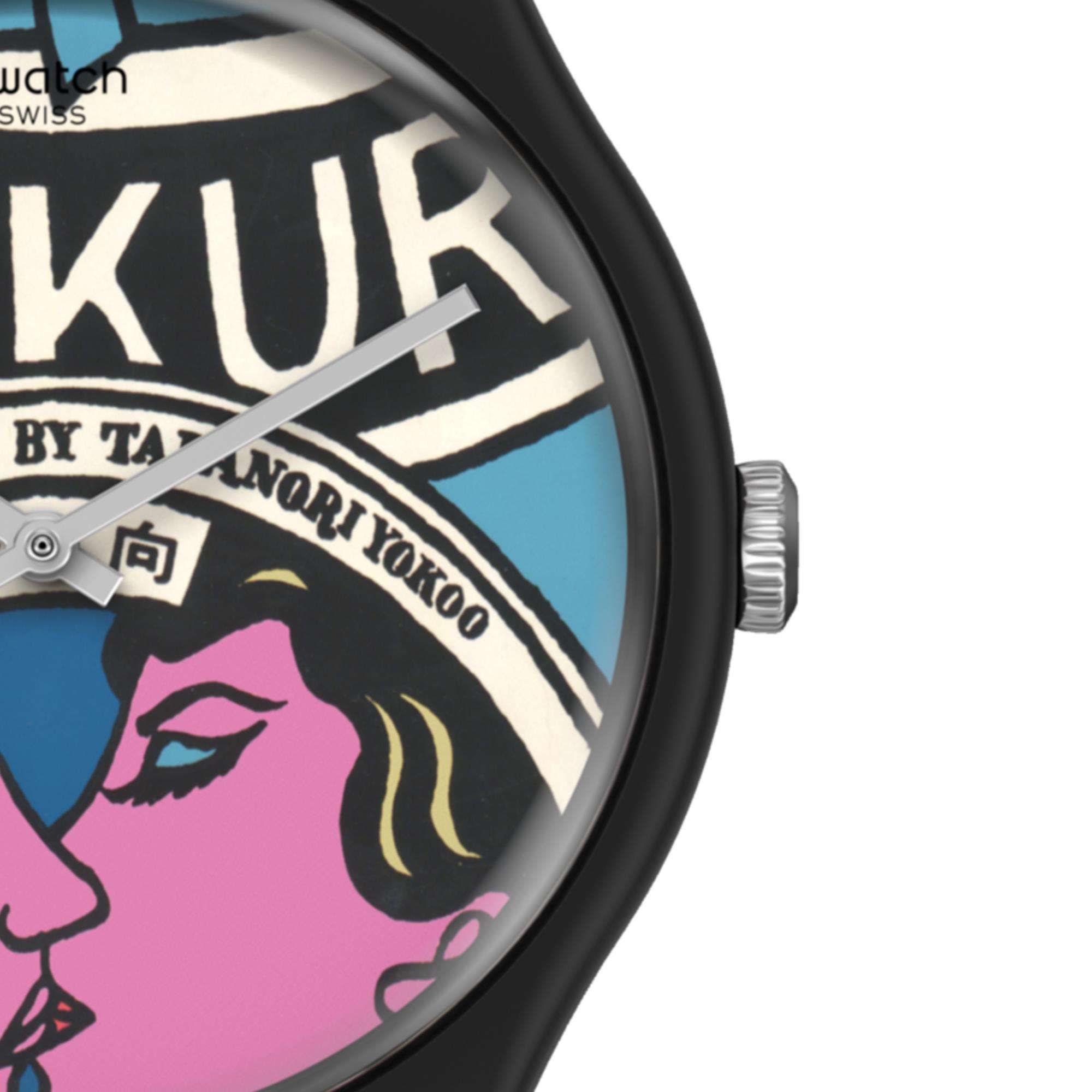 Swatch MoMA Quarz Die Stadt und Design, Die Wunder des Lebens Silikon Armband Damen Uhr SUOZ334