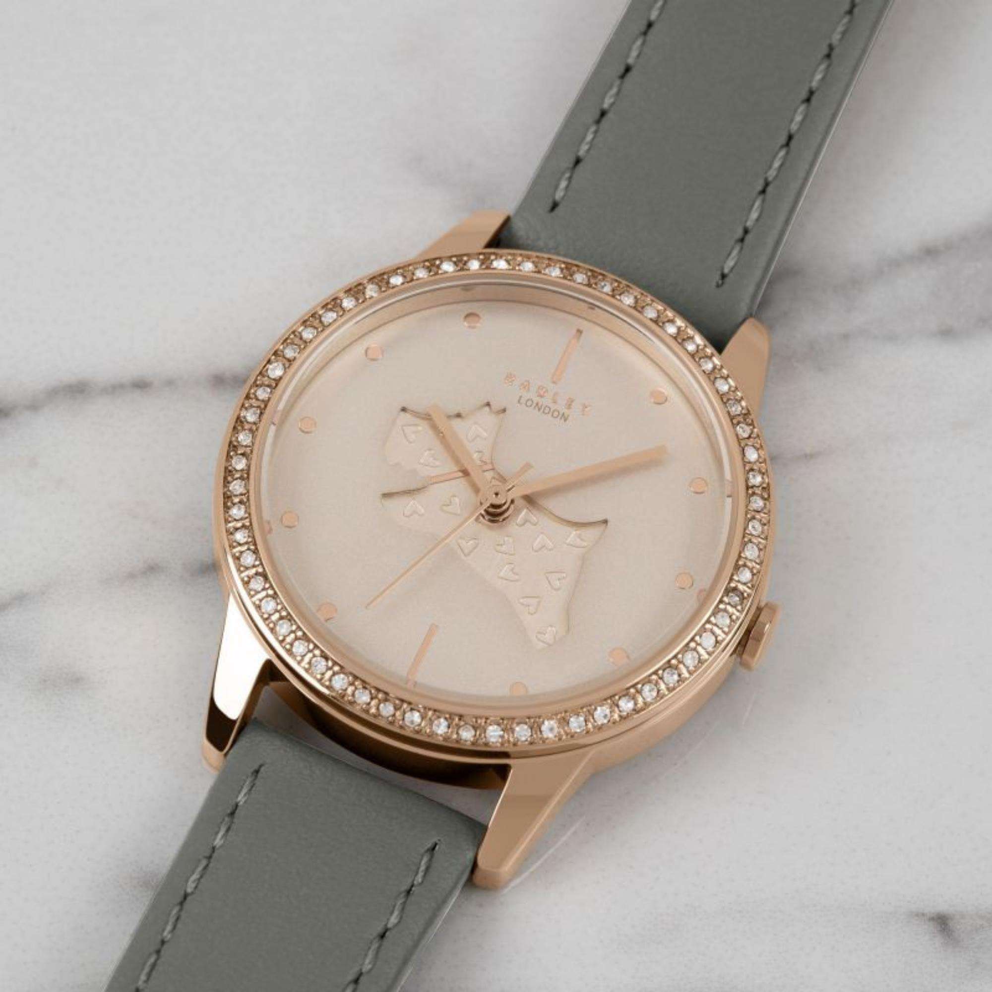 Radley Quarz Roségold Zifferblatt Graues Lederarmband Damen Uhr RY21182