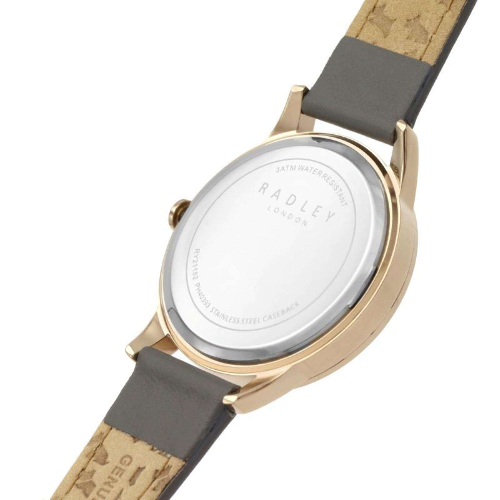 Radley Quarz Roségold Zifferblatt Graues Lederarmband Damen Uhr RY21182