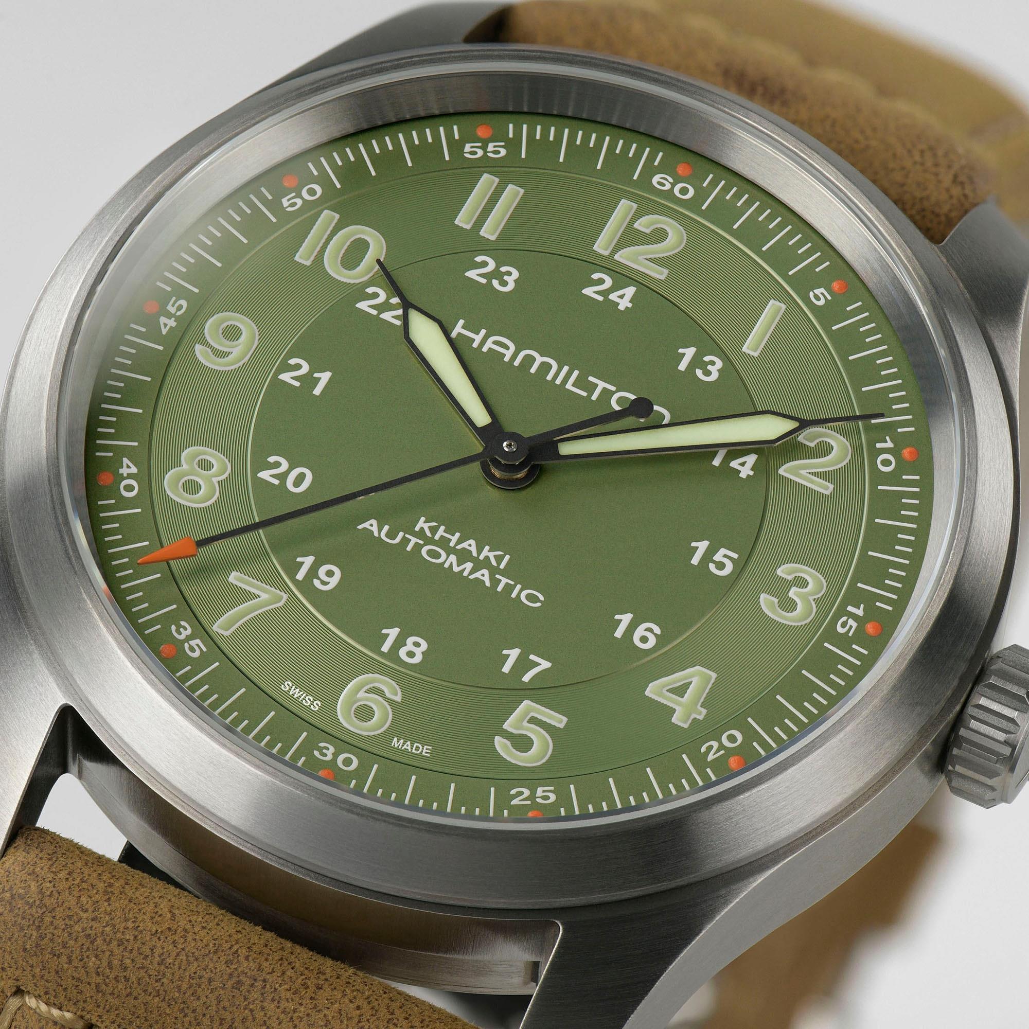 Hamilton Khaki Field Titanium Green Dial Men's Watch H70205860