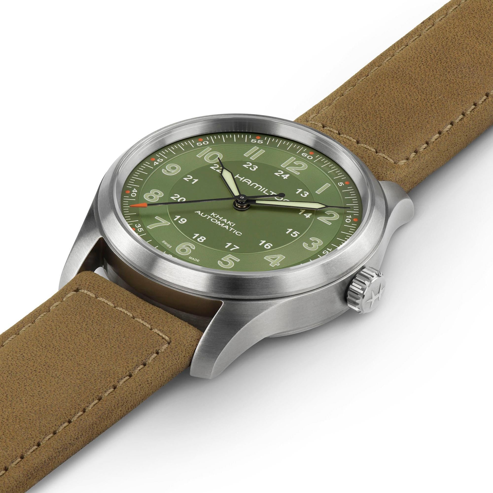 Hamilton Khaki Field Titanium Green Dial Men's Watch H70205860