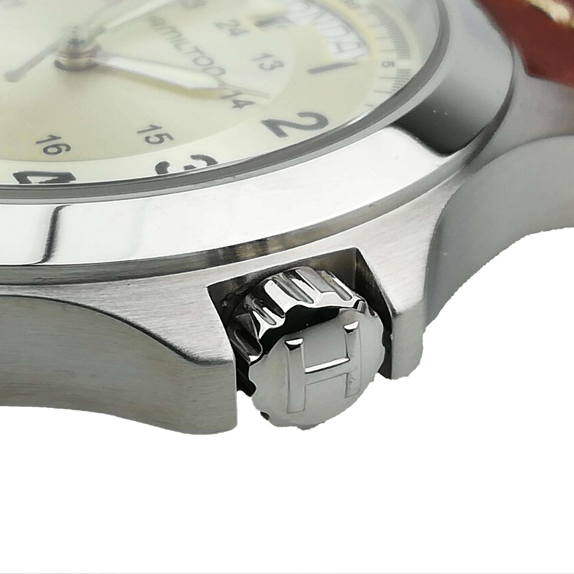 Hamilton Khaki Field H64455523 40mm brushed case with crown guard