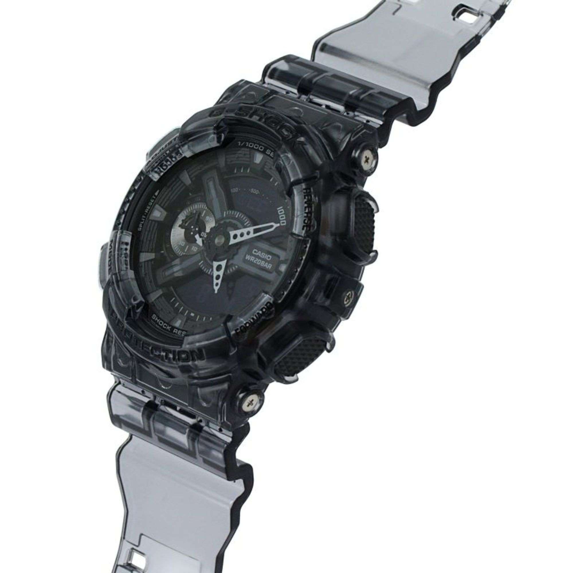 Casio G-Shock Skeleton Serie Digitale Graues Zifferblatt Harzarmband Herren Uhr GA-110SKE-8AER