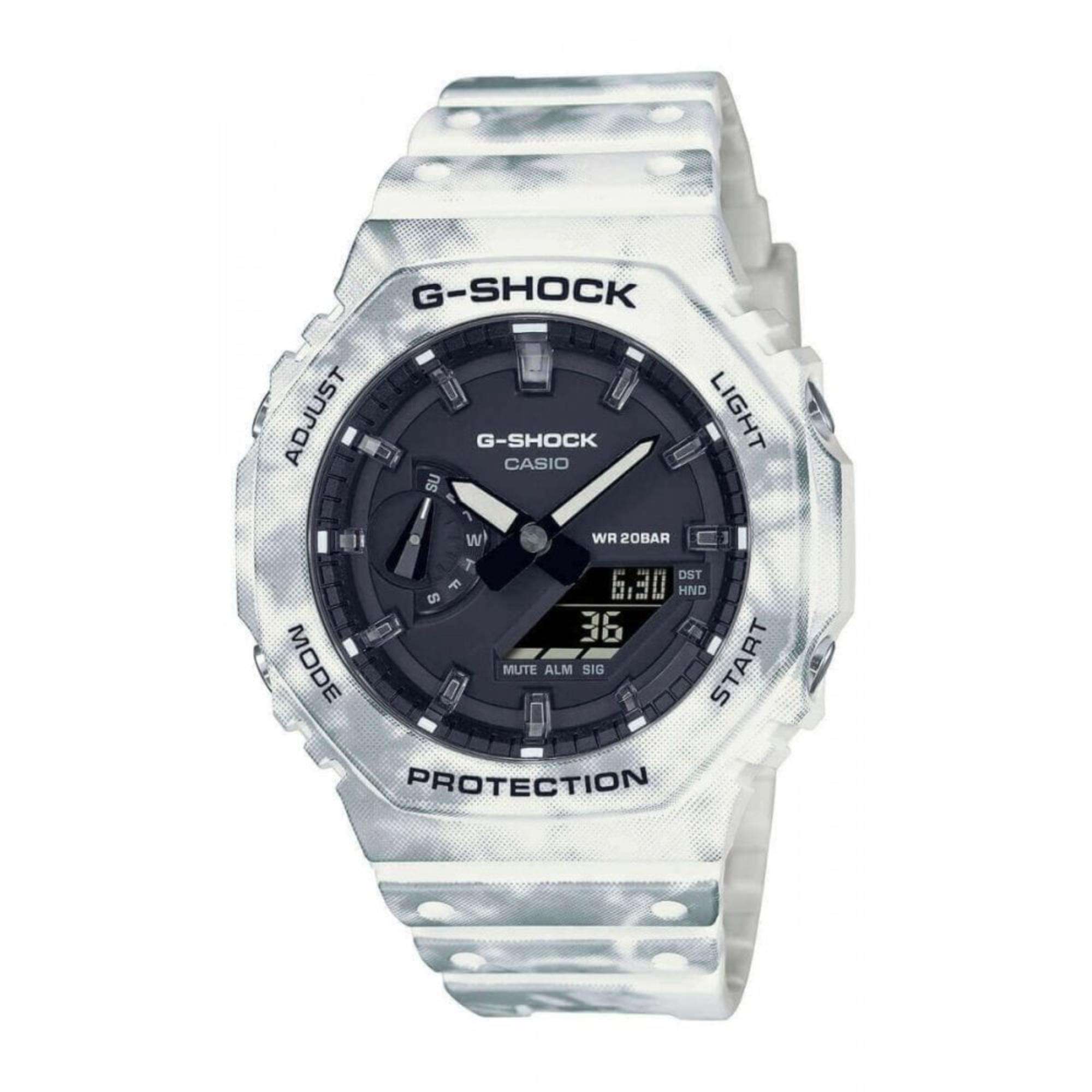 Casio G-Shock Gefrorener Wald Schnee Camouflage Serie Herren Uhr GAE-2100GC-7AER
