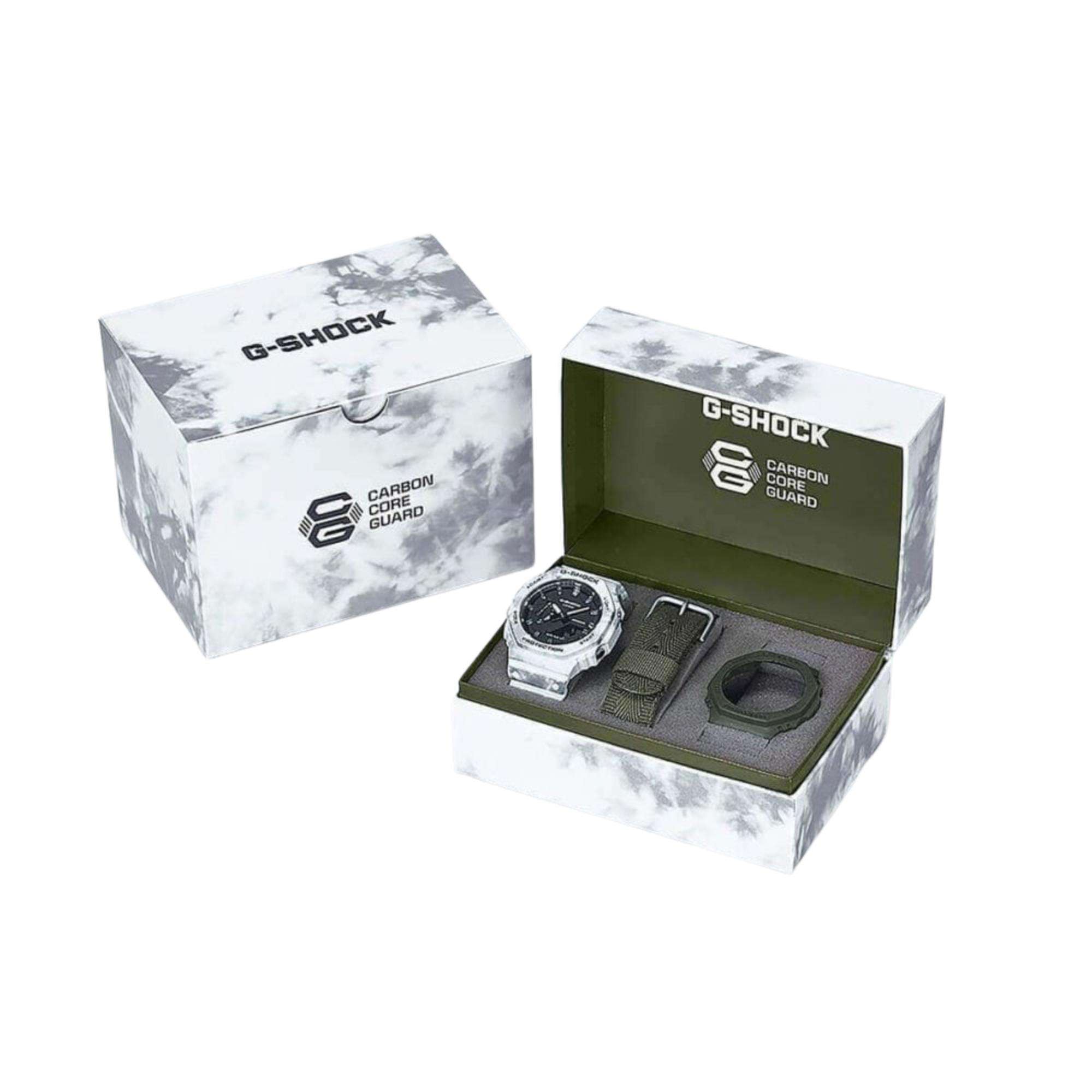 Casio G-Shock Gefrorener Wald Schnee Camouflage Serie Herren Uhr GAE-2100GC-7AER