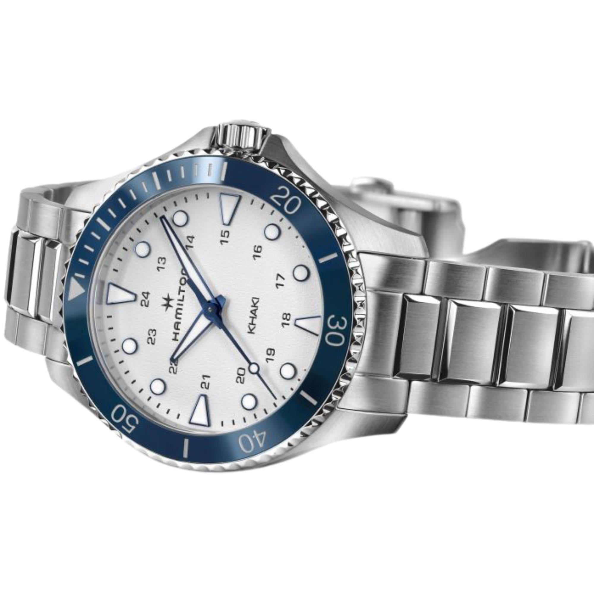 Hamilton Khaki Navy 37mm White Dial Steel Mens Automatic Watch H82231150