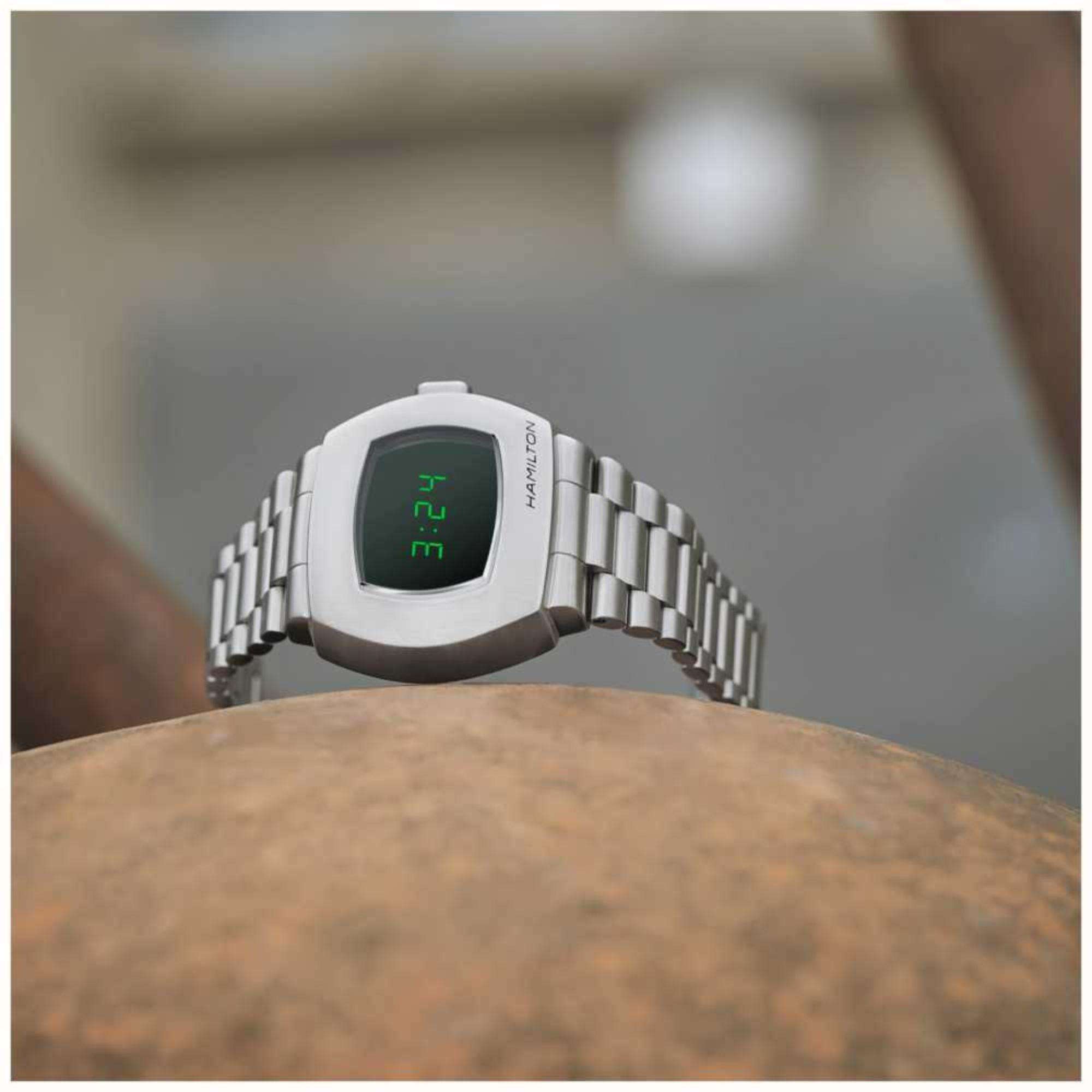 Hamilton American Classic 24mm PSR green digital steel quartz watch H52414131