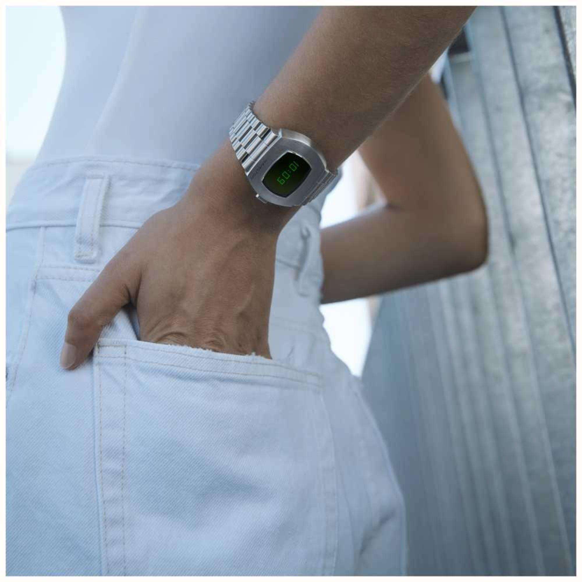 Hamilton PSR green digital 24mm H52414131 quartz watch on wrist