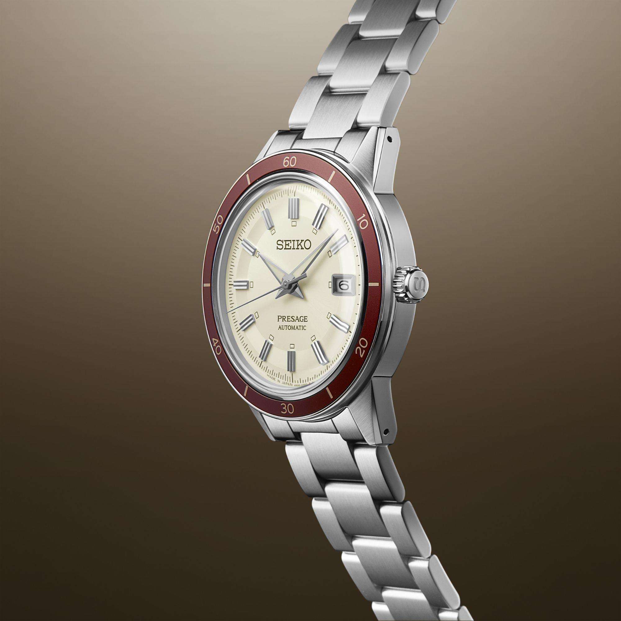 Seiko Presage Style 60s Automatik Weißes Zifferblatt Edelstahlarmband Herren Uhr SRPH93J1