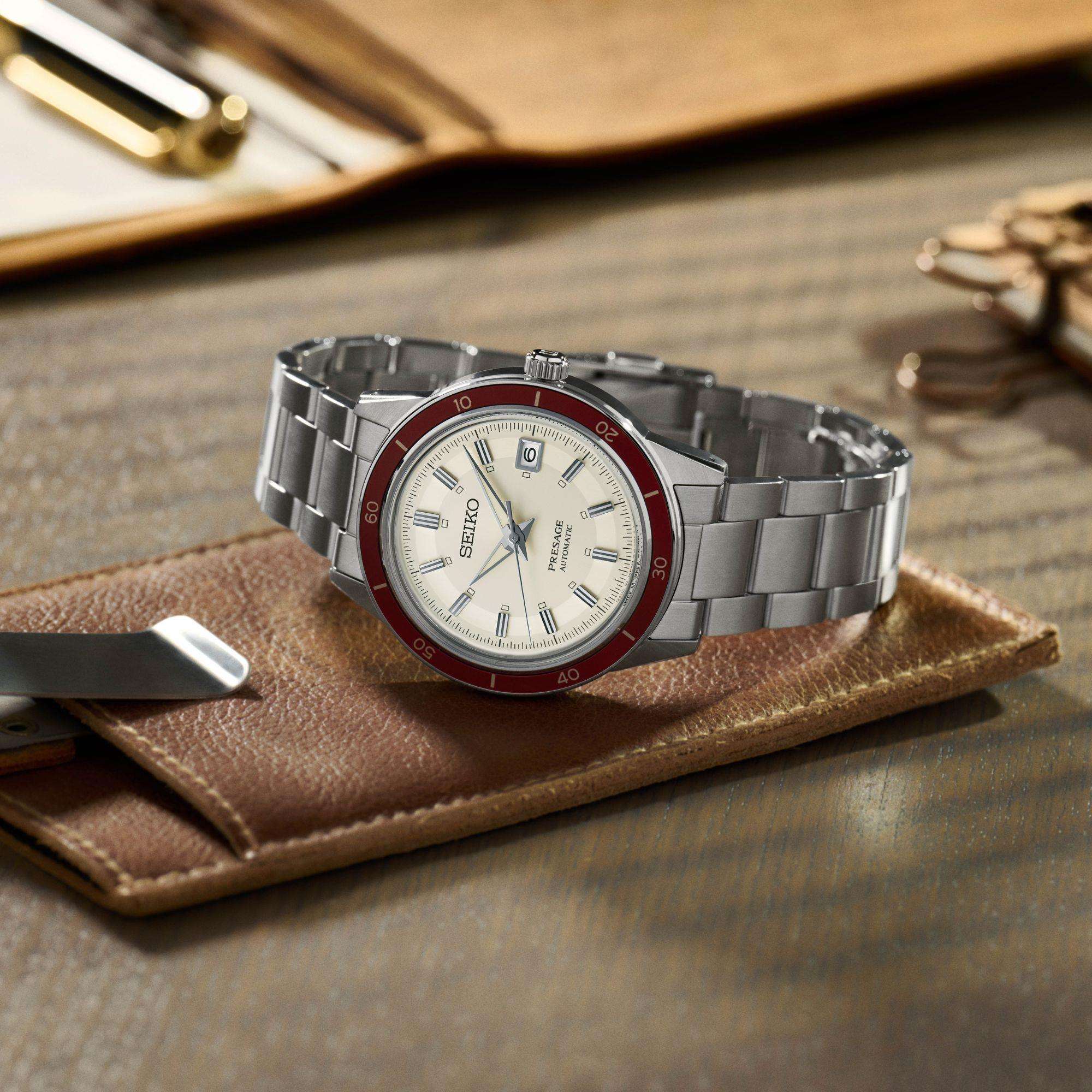 Seiko Presage Style 60s Automatik Weißes Zifferblatt Edelstahlarmband Herren Uhr SRPH93J1