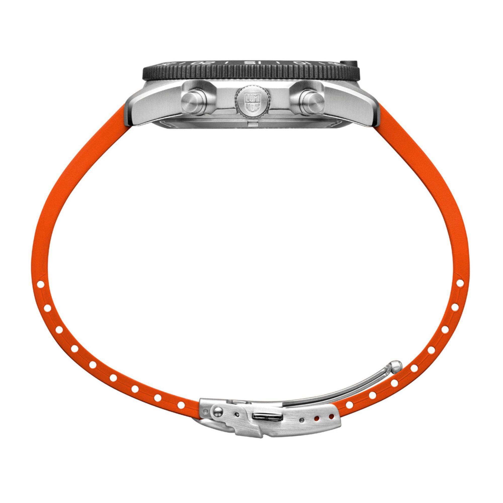 Luminox Pacific Diver Chronograph Orange Gummiband Schwarzes Zifferblatt Herren Uhr XS.3149