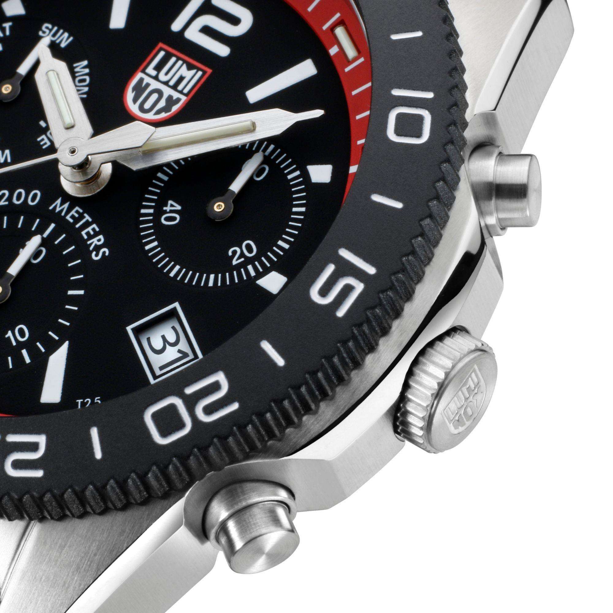 Luminox Pacific Diver Chronograph Rotes Gummiband Herren Uhr XS.3155