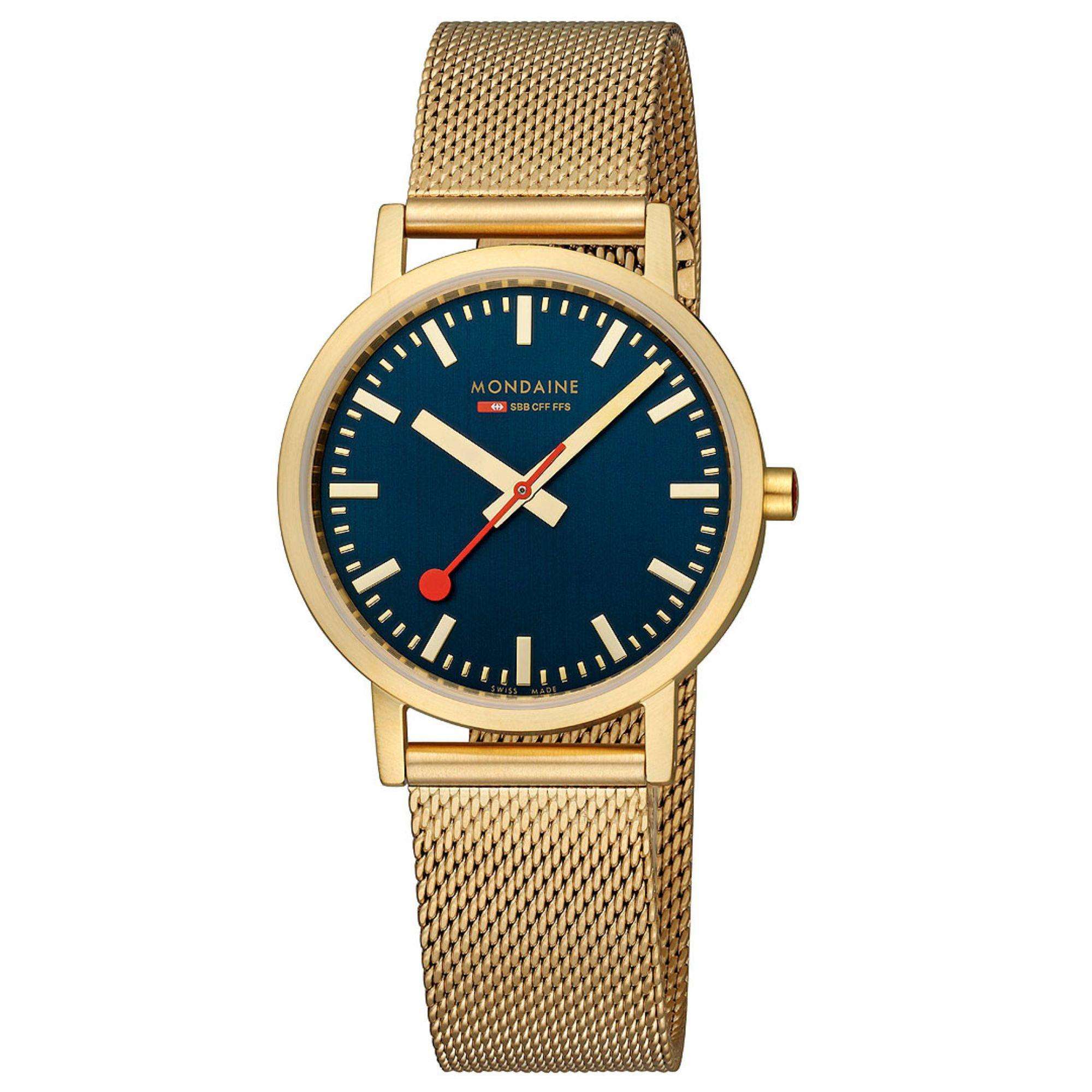 Mondaine Classic Blue Dial Steel Mesh Strap Watch A660.30314.40SBM