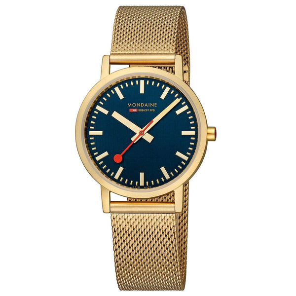 Mondaine Classic Blue Dial Steel Mesh Strap Watch A660.30314.40SBM