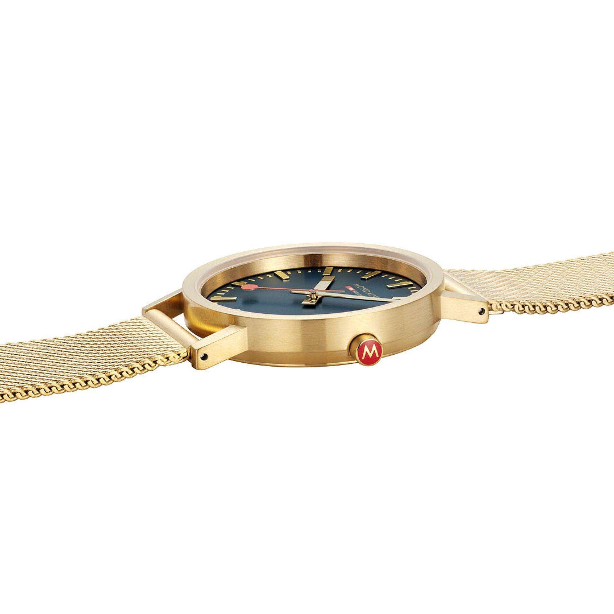 Mondaine Classic Blue Dial Steel Mesh Strap Watch A660.30314.40SBM