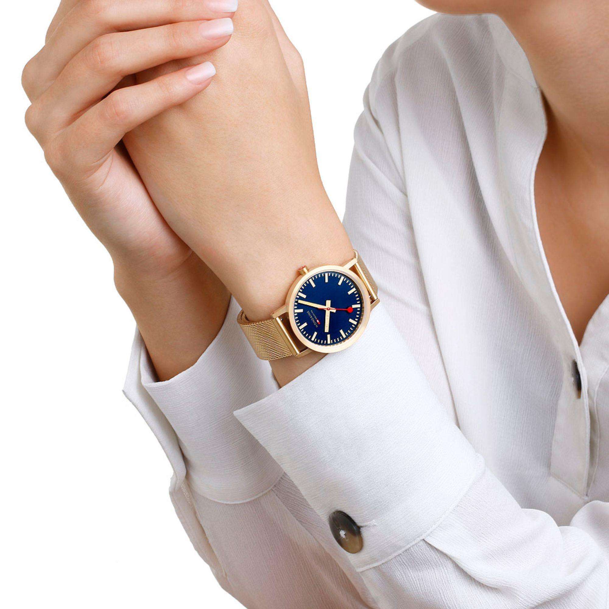 Mondaine Classic Blue Dial Steel Mesh Strap Watch A660.30314.40SBM