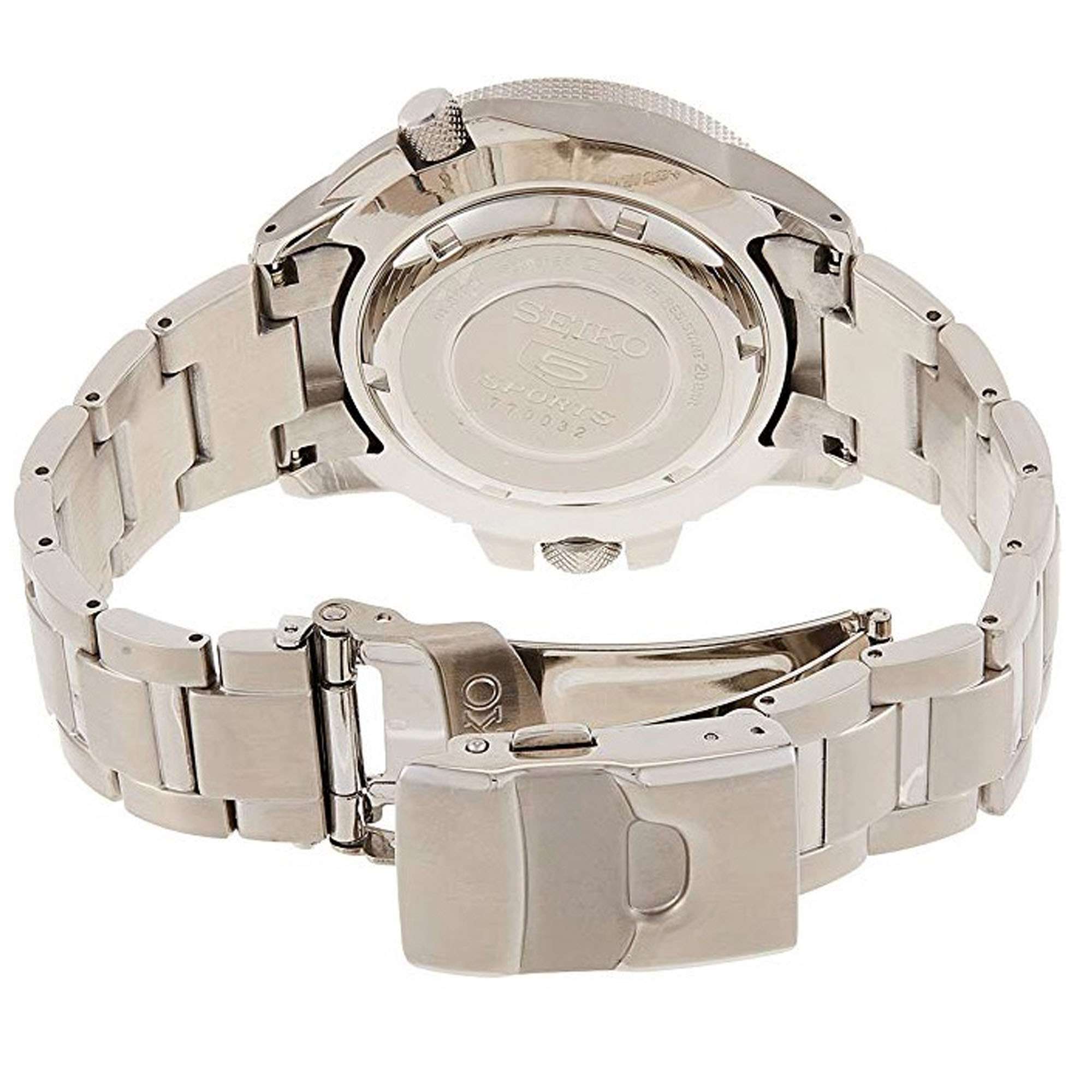 Seiko 5 Sports Land Shark Atlas Automatik Schwarzes Zifferblatt Stahl Herren Uhr SKZ211K1