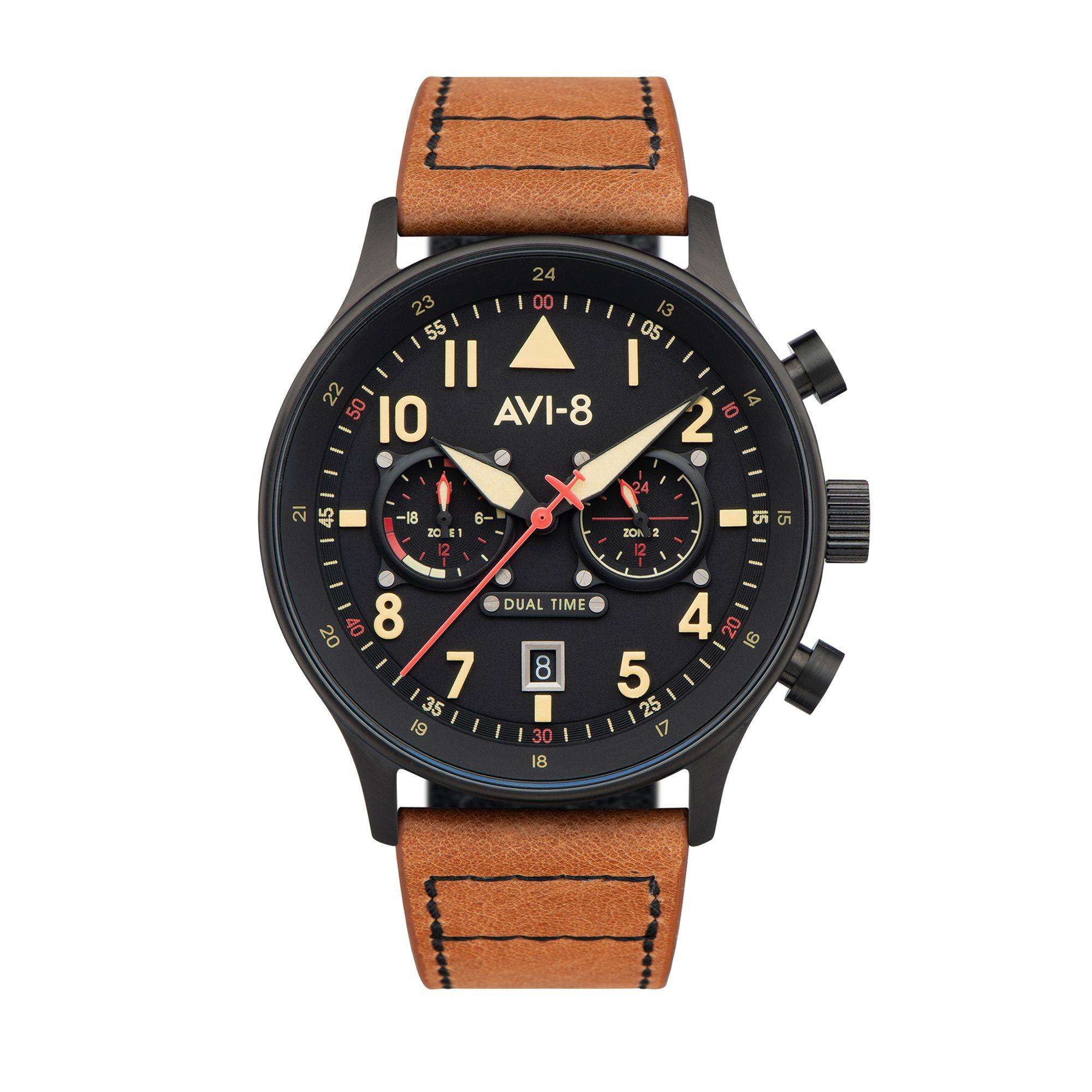AVI-8 Hawker Hurricane Carey Dual Time Debden Herren Uhr AV-4088-03