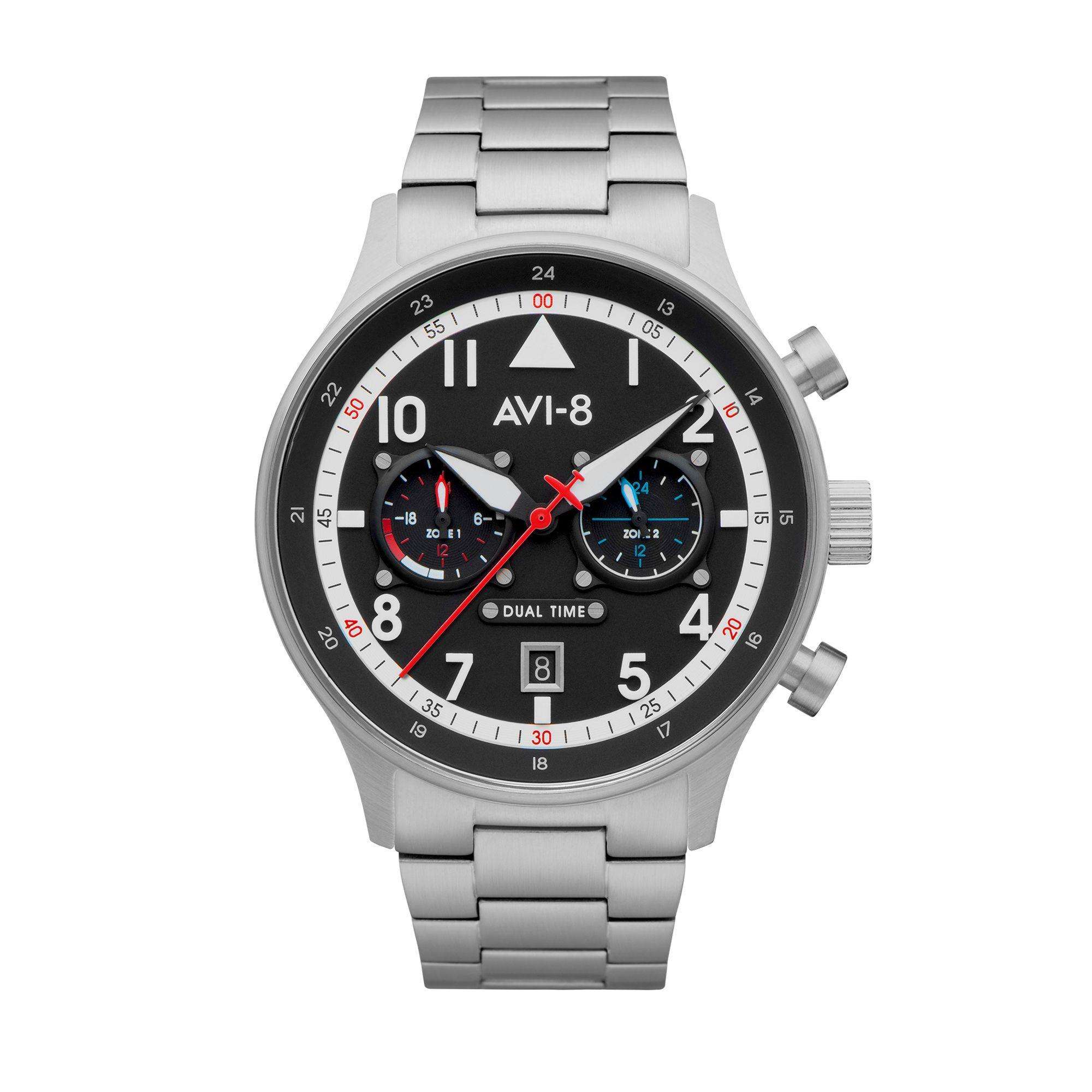 AVI-8 Hawker Hurricane Care Dual Time Rangoon Mens Watch AV-4088-11