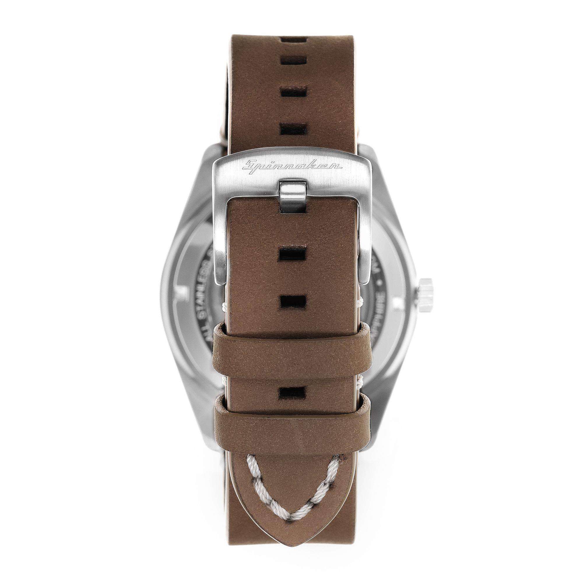 Spinnaker Fleuss Lumber Schwarz Braun Lederarmband Herren Uhr SP-5055-01