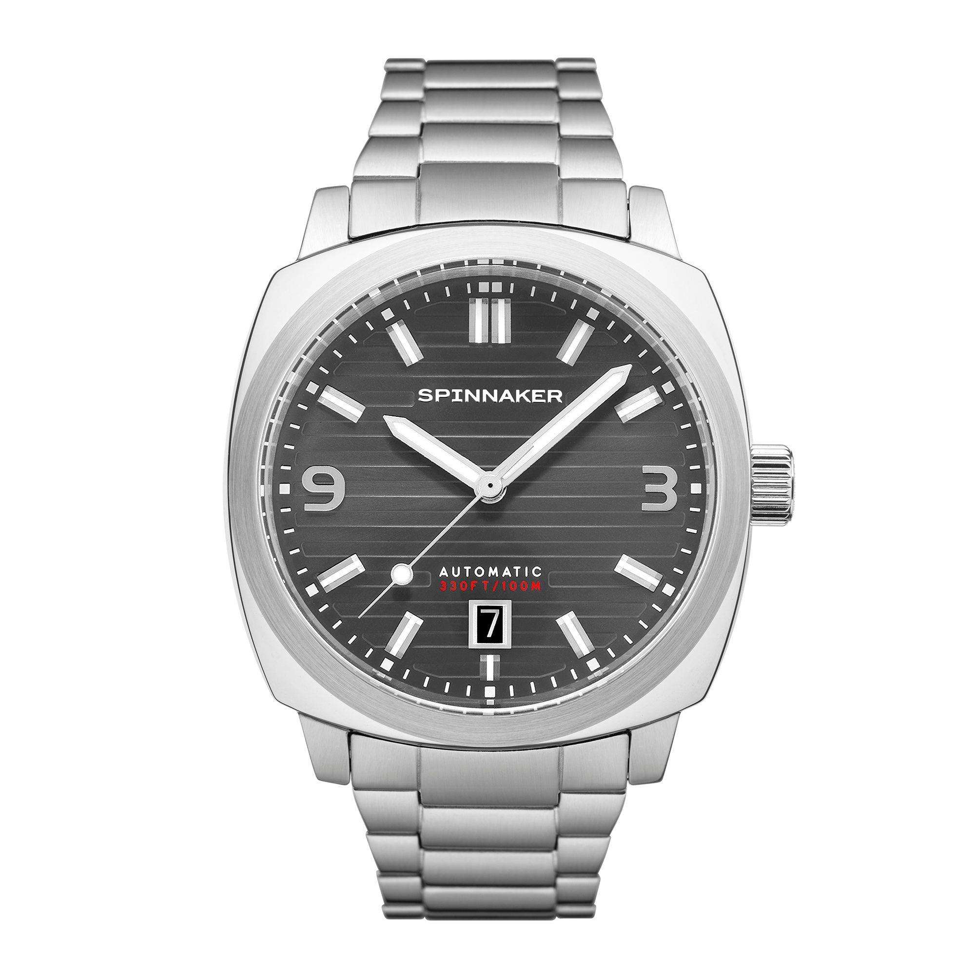 Spinnaker Hull Riviera Rauchgrau Zifferblatt Edelstahlarmband Herren Uhr SP-5073-11