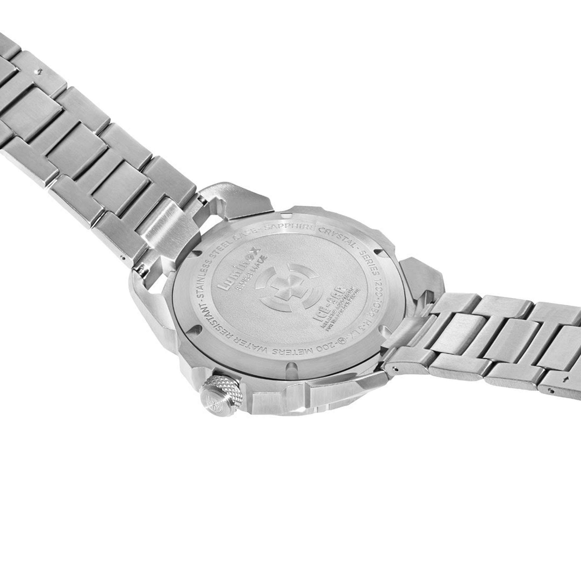 Luminox Ice-Sar Arctic Quarz Schwarzes Zifferblatt Silber Edelstahl Herren Uhr XL.1202 UVP ?755