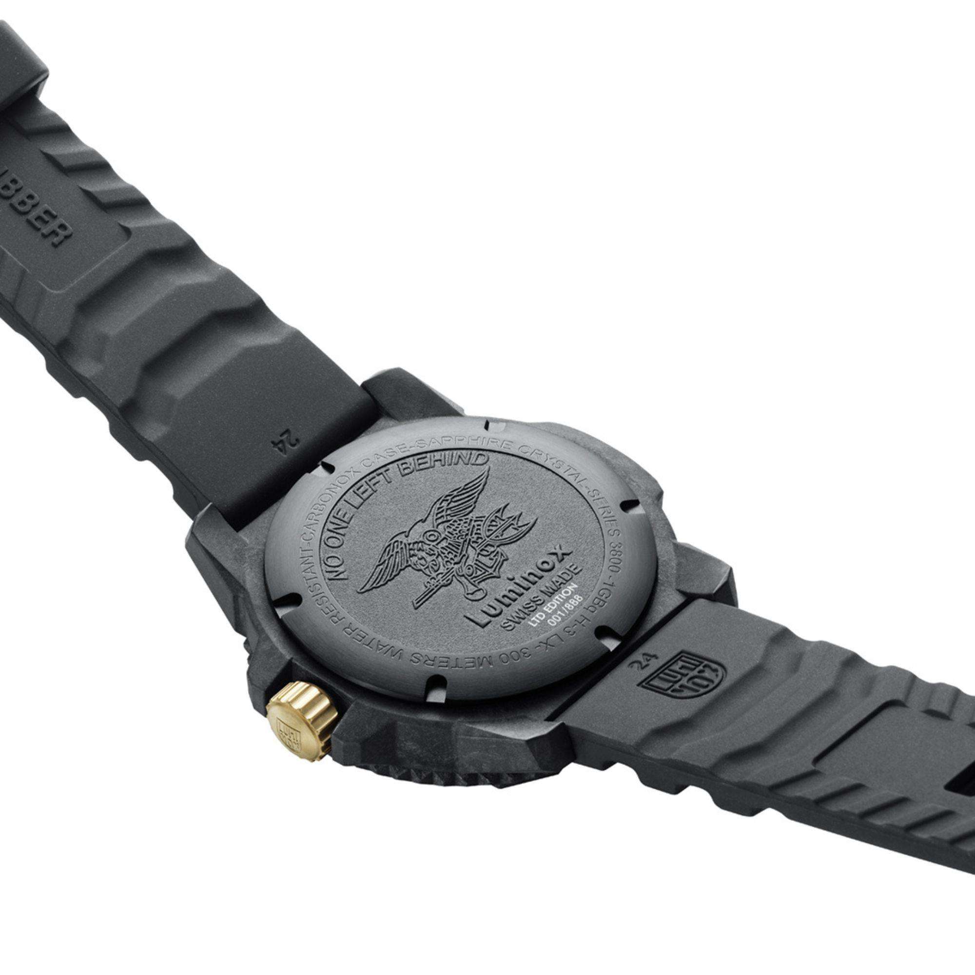 Luminox Master Carbon Seal 3800 Series Black Dial Grey Rubber Strap Men's Watch XS.3805.NOLB.SE