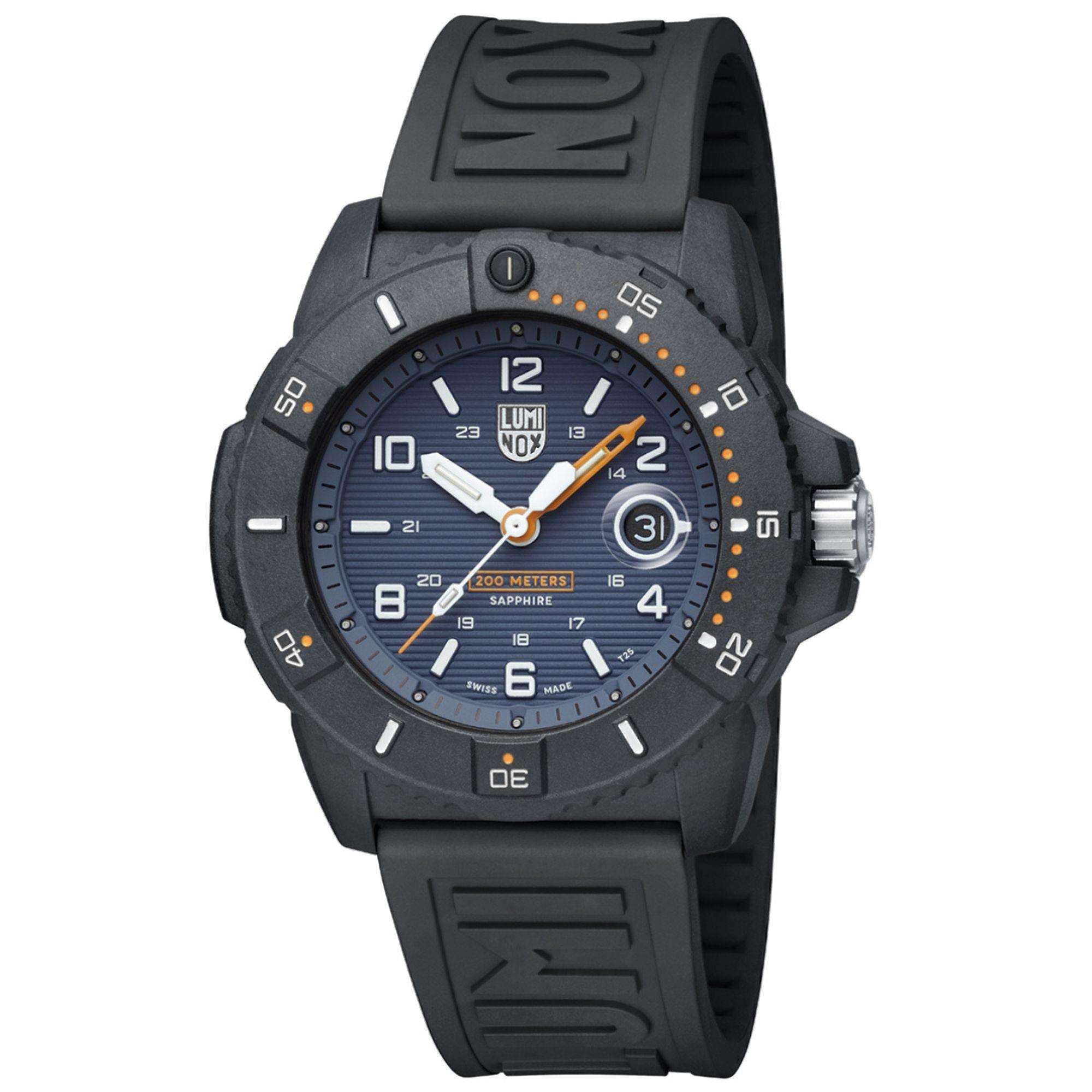 Luminox Navy Seal 3600 Serie Blaues Zifferblatt Schwarzes Silikonarmband Herren Uhr XS.3602.NSF